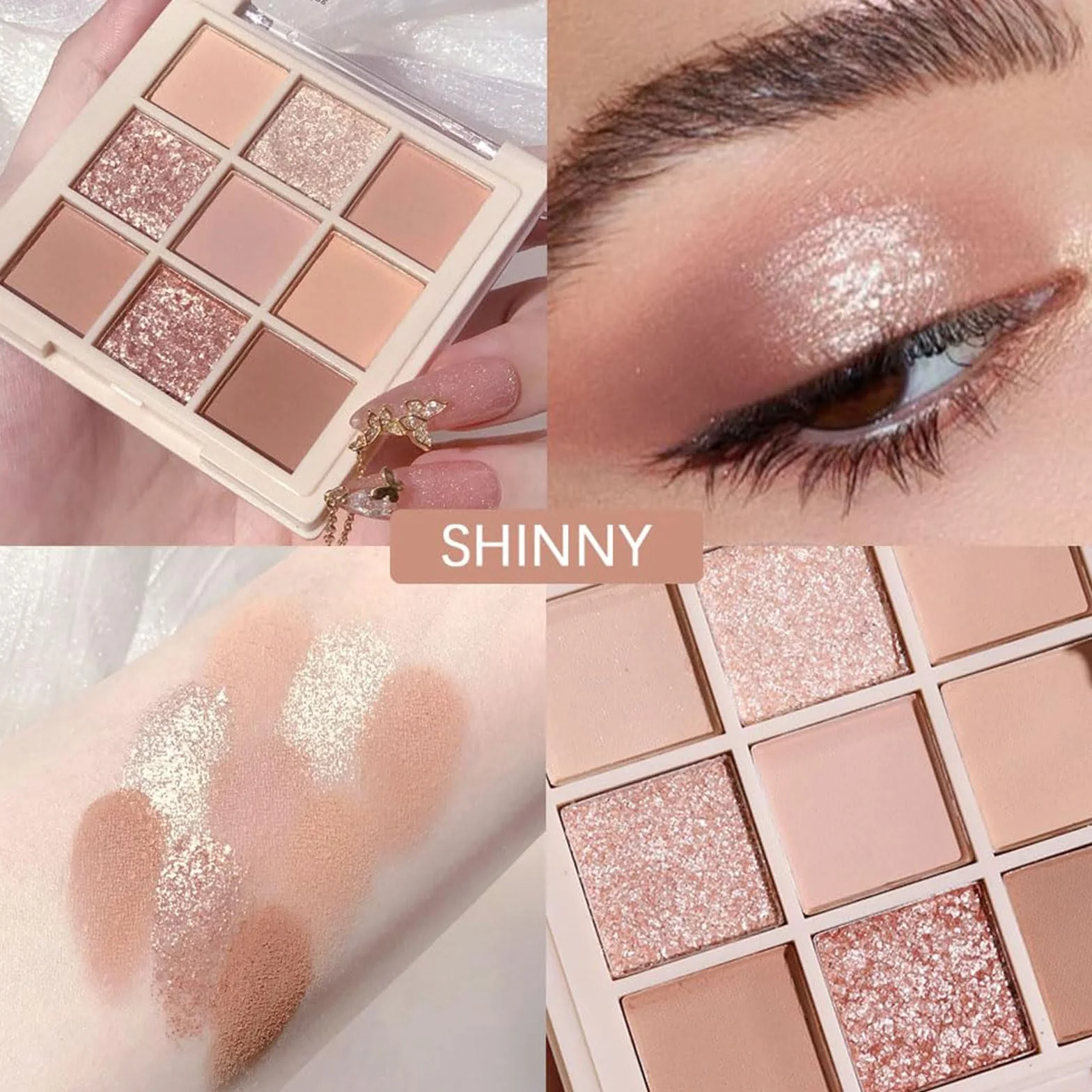 #03 paleta cieni do powiek, 9 naturalnych cieni do powiek, paleta naturalnych cieni do powiek, neutralne, jasne kolory, trwałe, naturalnie wyglądające