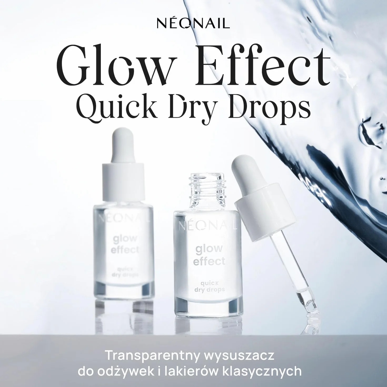 NÉONAIL Glow Effect Quick Dry Drops Wysuszacz do Lakieru Klasycznego 6,5 ml