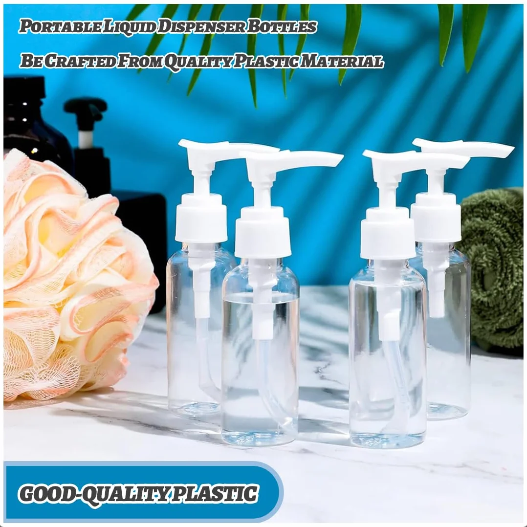 Butelki podróżne 60 ml przezroczyste plastikowa pompka dozownik pojemnik do wielokrotnego napełniania