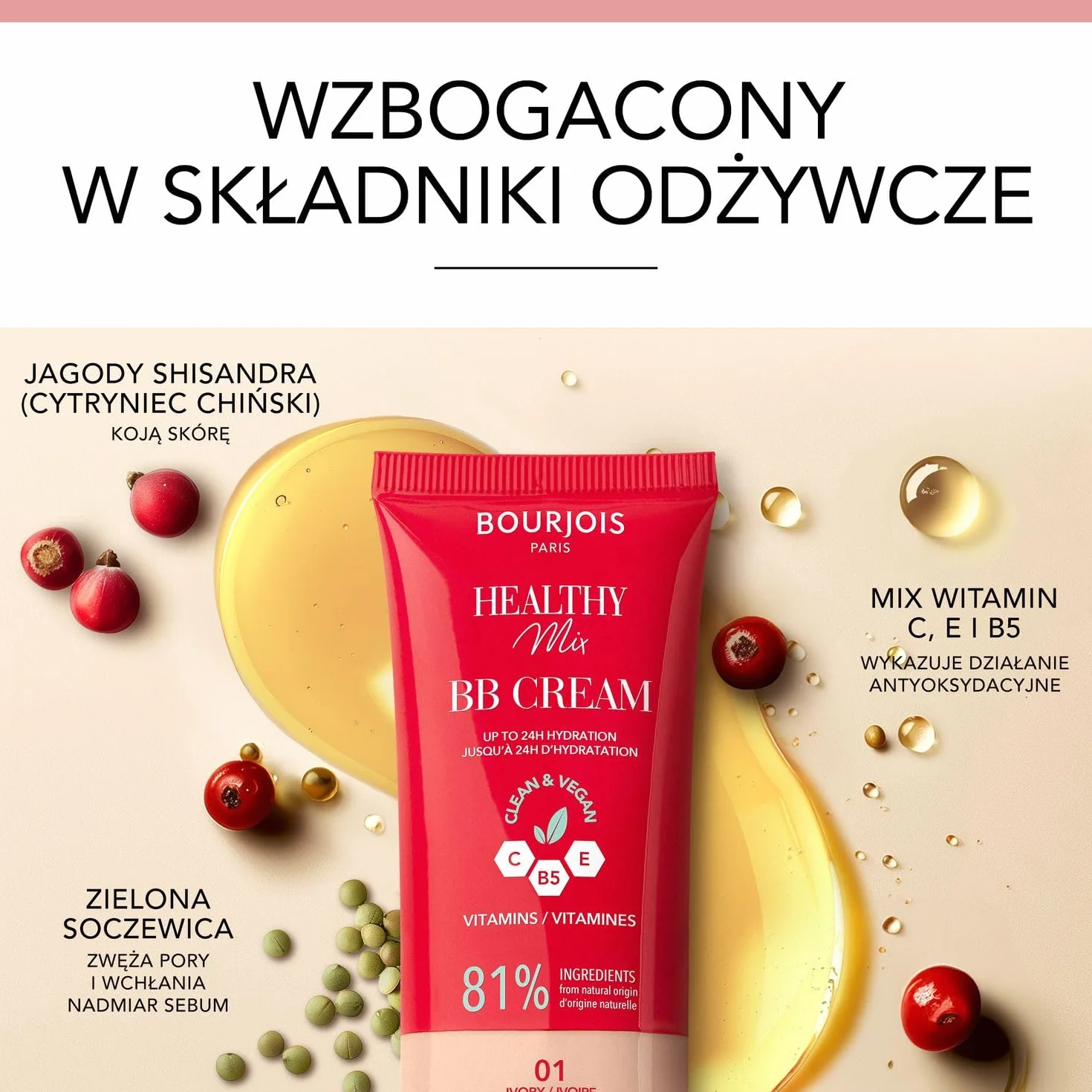 Bourjois Healthy Mix kryjący krem BB nr 03 Beige 30 ml