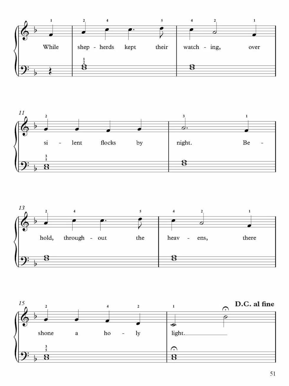 A Treasury of Christmas Songs for Solo Piano: For Beginner & Intermediate Level