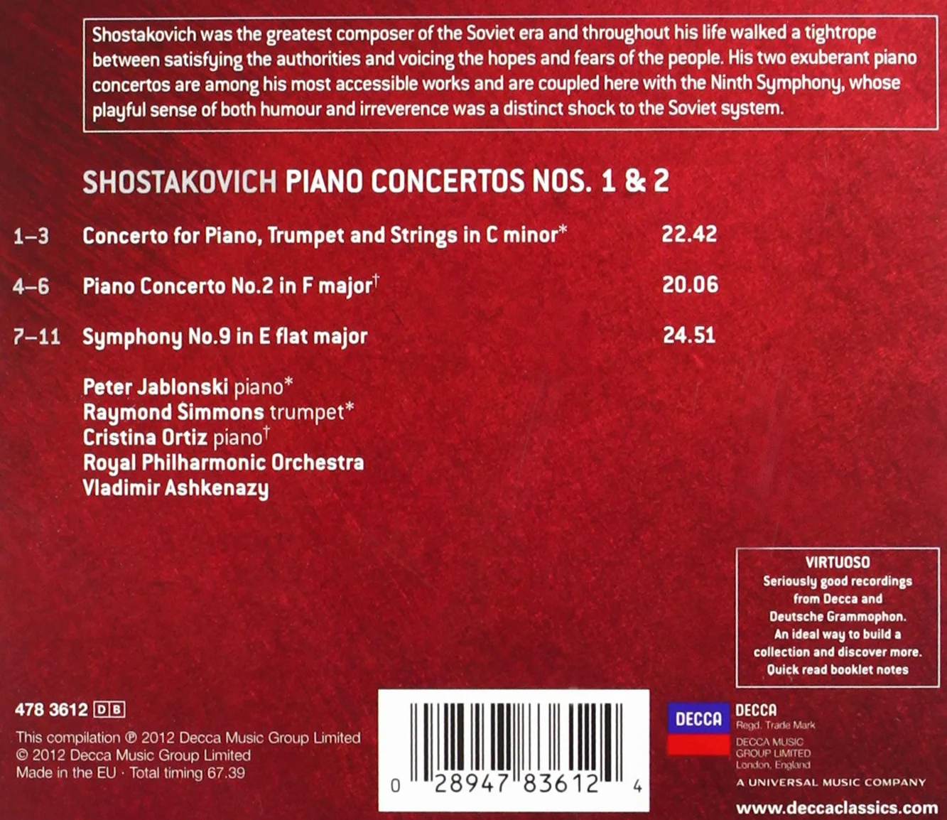 Shostakovich: Piano Concertos Nos.1 & 2; Symphony No.9