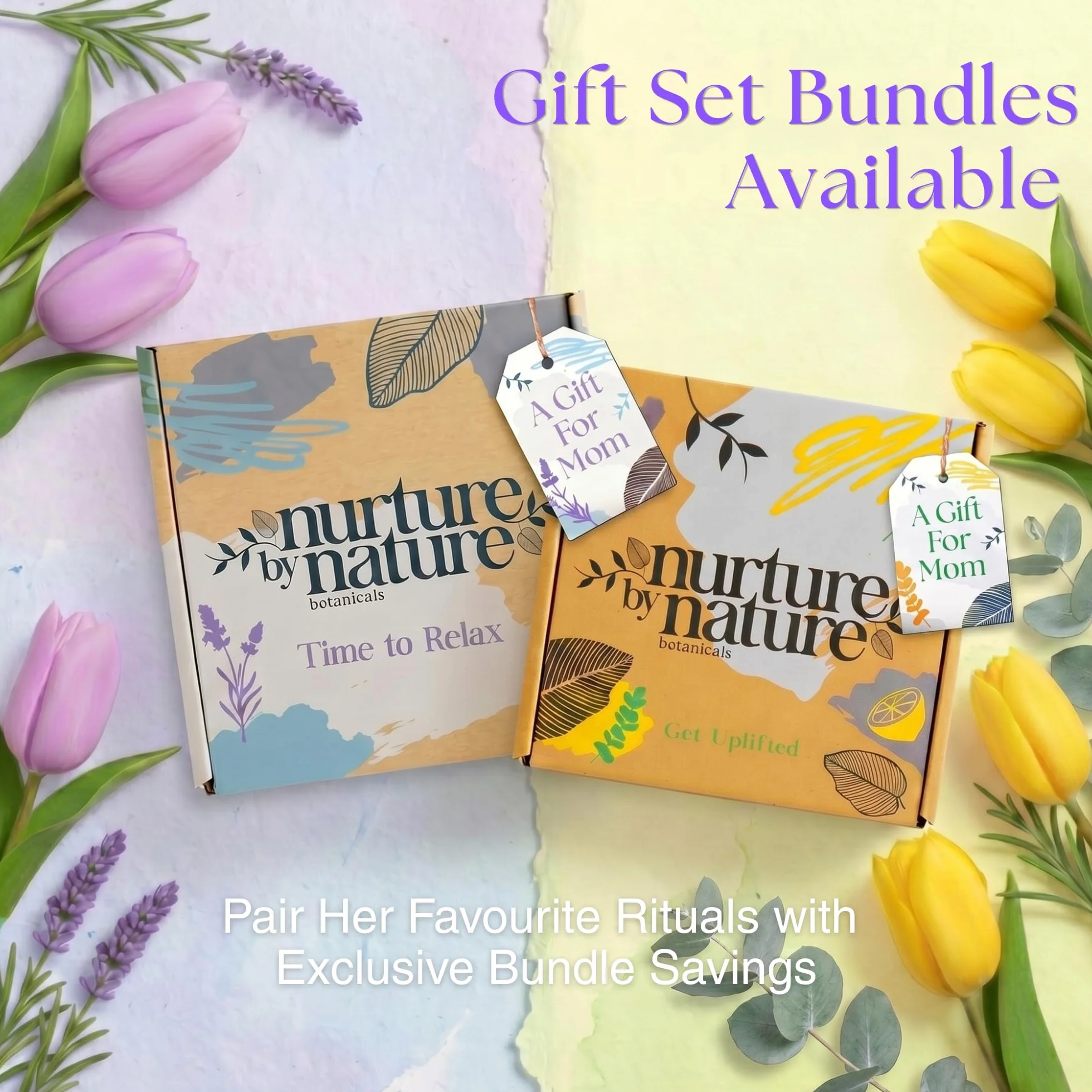 Nurture by Nature Moment for Mama Gift Set Body Butter Shower Oil Essential Oil Roll on Epsom Bath Salts Silk Eye Mask Pregnancy Gift