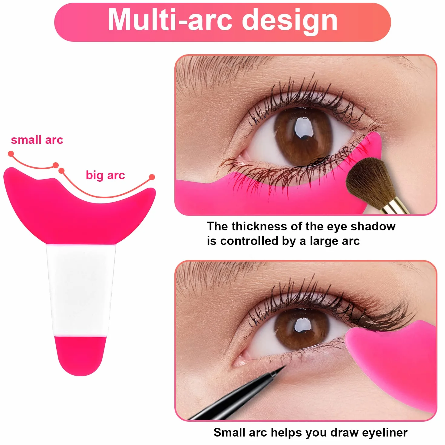 KINBOM 2 Sztuk Eyelash Shield, Silikonowy Mascara Shield Guard Mascara Shield Applicator Guard dla Kobiet Dziewczeta Makijaz Oczu (Rózowy, Przezroczysty)