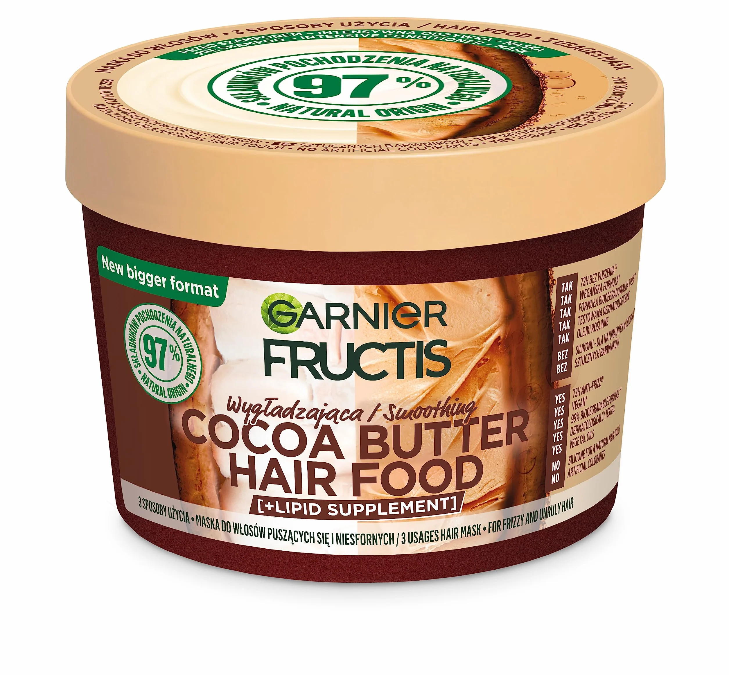 Garnier Fructis Hair Food Cocoa Butter Maska do włosów puszących się 400 ml