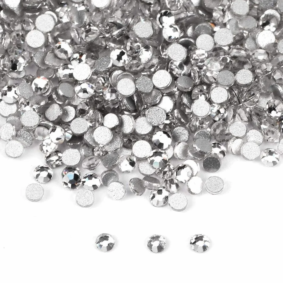 Szklane cyrkonie do paznokci kryształ górski 1440 sztuk przezroczyste kryształki DIY SS3 (1,3-1,5 mm)