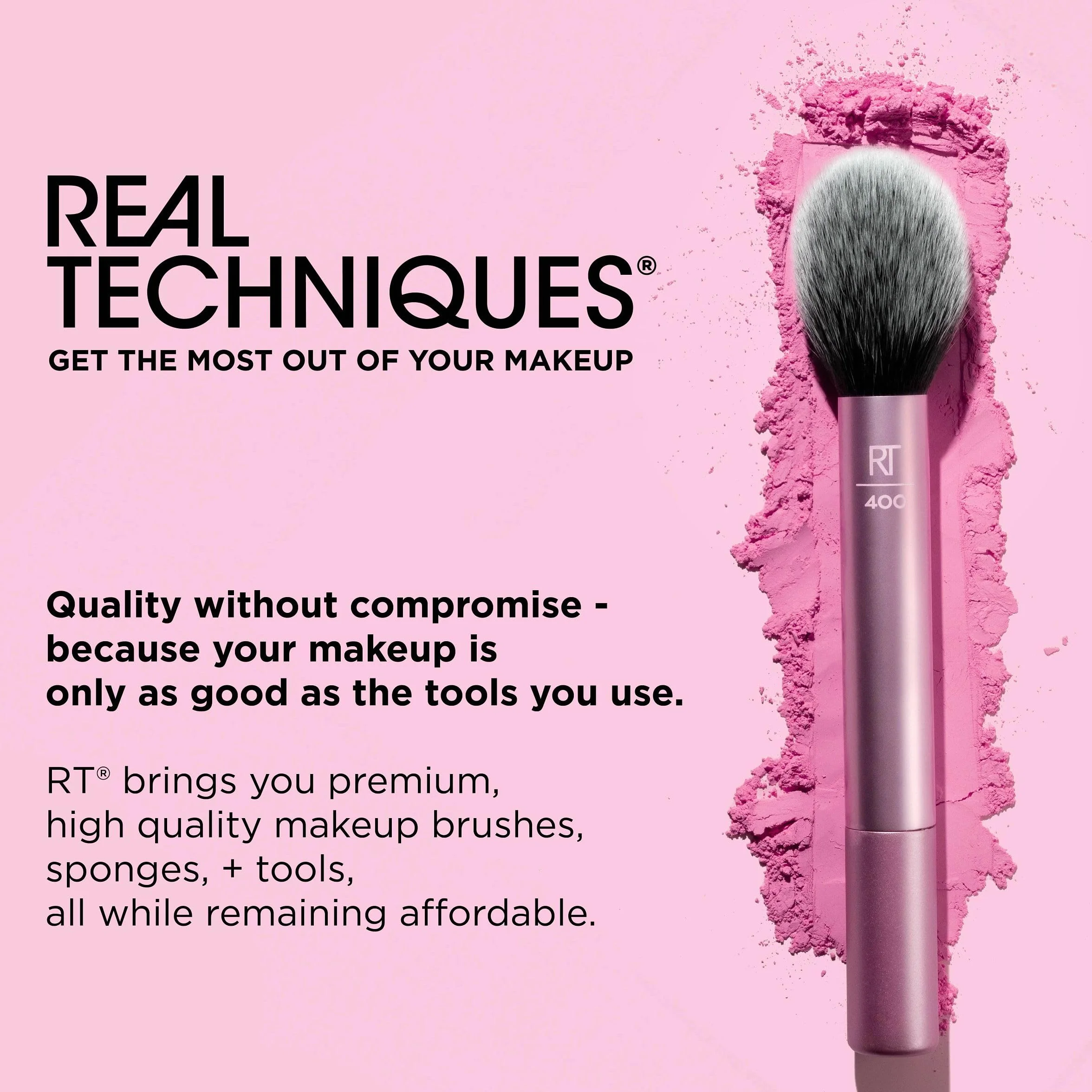 Real Techniques Everyday Eye Essentials Zestaw Pędzli do Makijażu, Fioletowy/Czarny, 8 Elementów