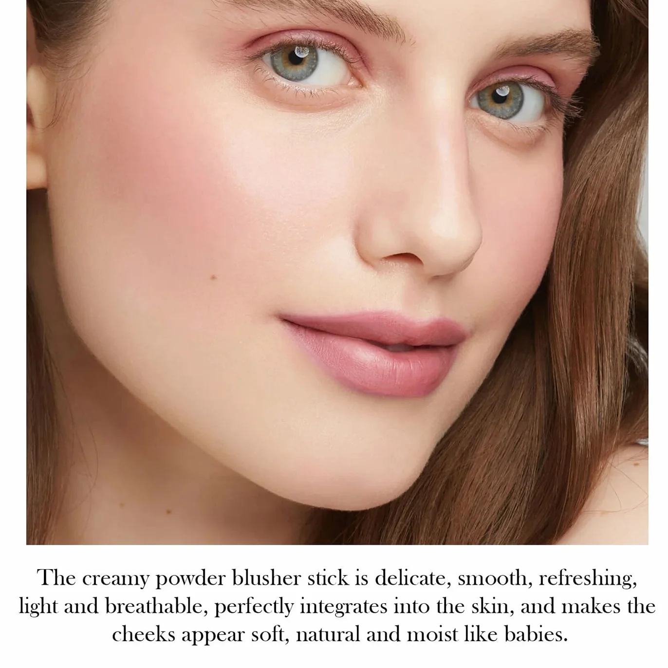 AYNKH 3 w 1 Rumieniec Blush Stick do policzków Usta Oczy, Rumieniec do twarzy, krem nawilżający Bronzer Blusher, matowy łatwy do ściągania wielofunkcyjny odcień do robienia różu (Pink)