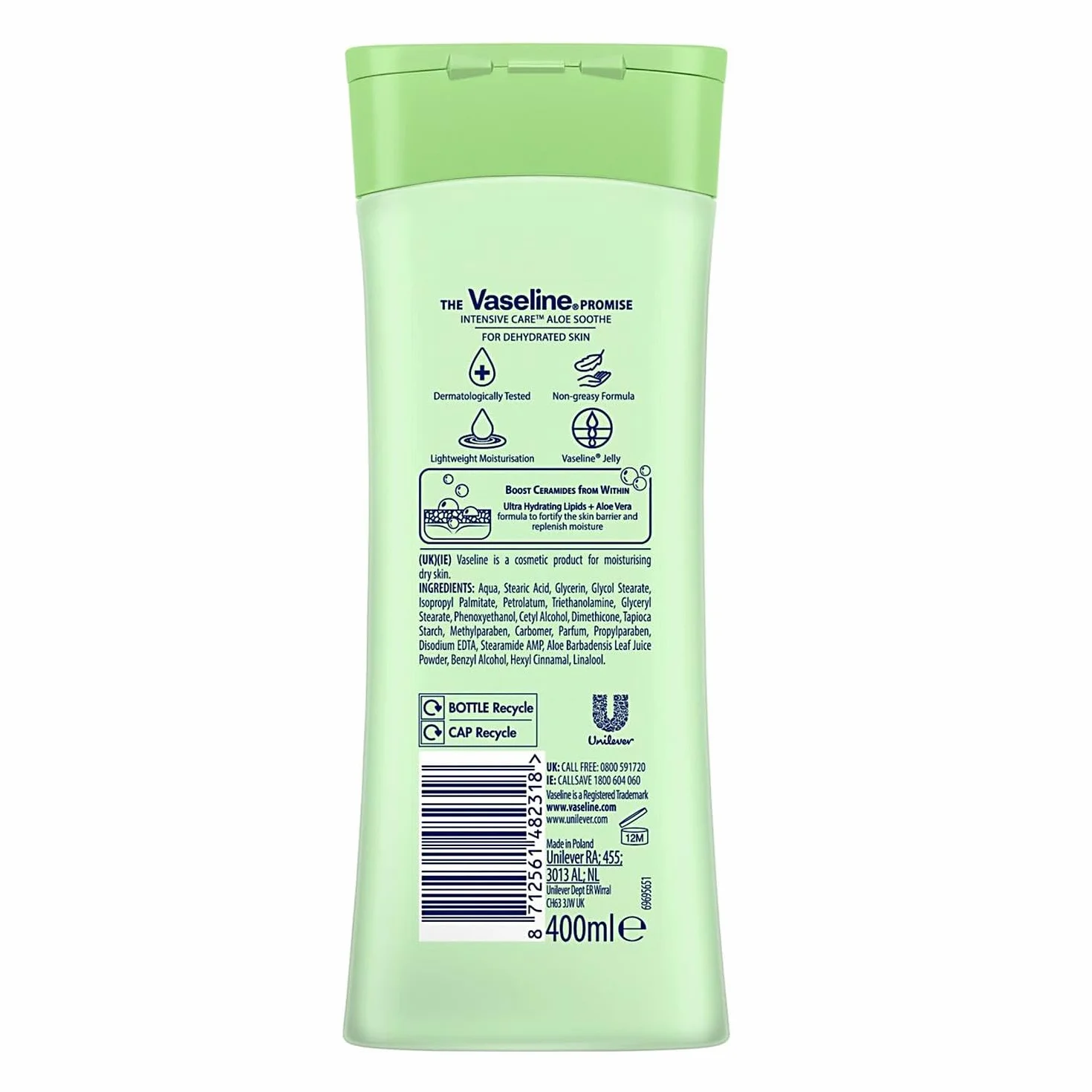 WASELINE ALOE SOOTHE LOCION 400 ml, 400 mililitrów, 1