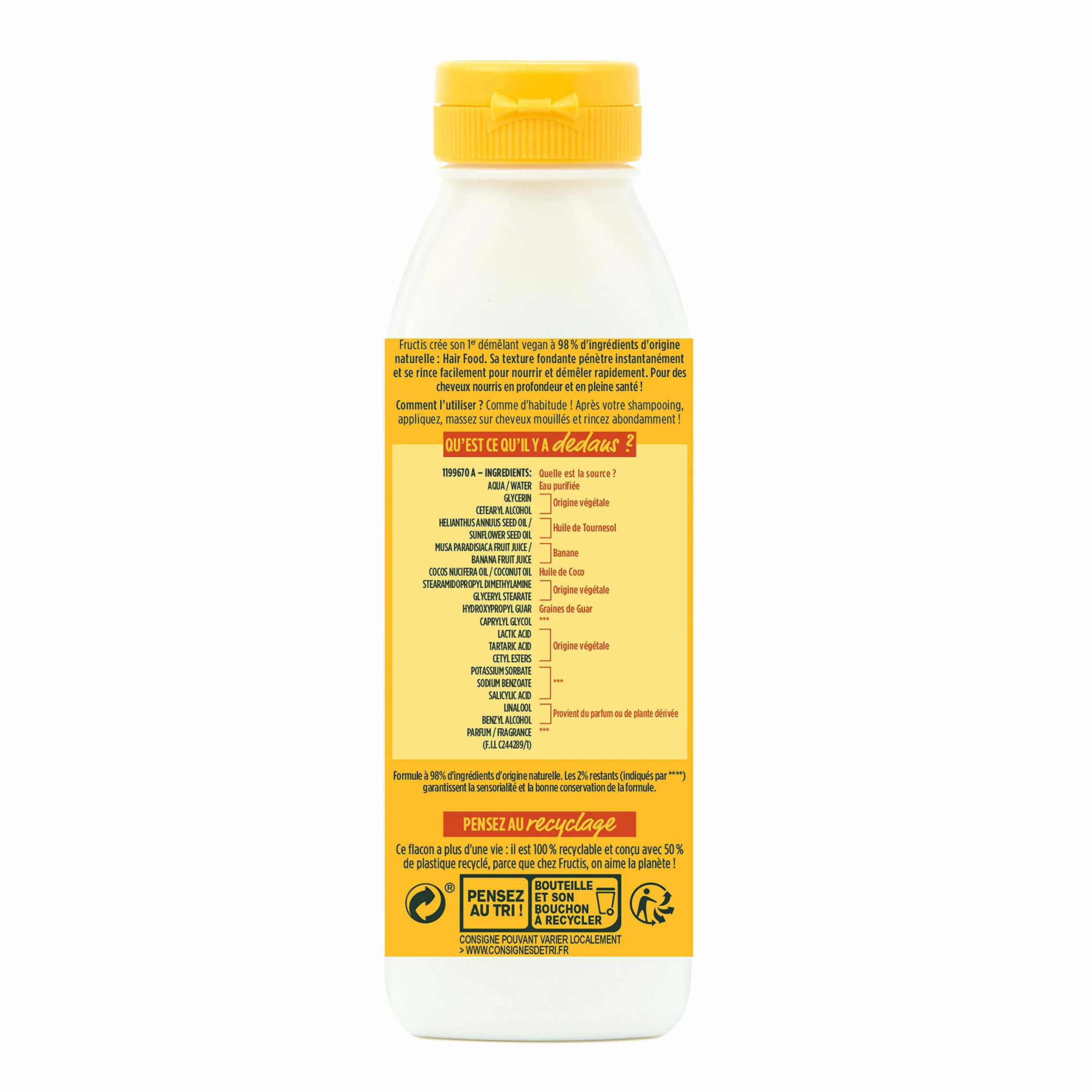 Garnier Fructis Hair Food Démêlant Nourrissant à Banane Pour Cheveux Secs 350 ml