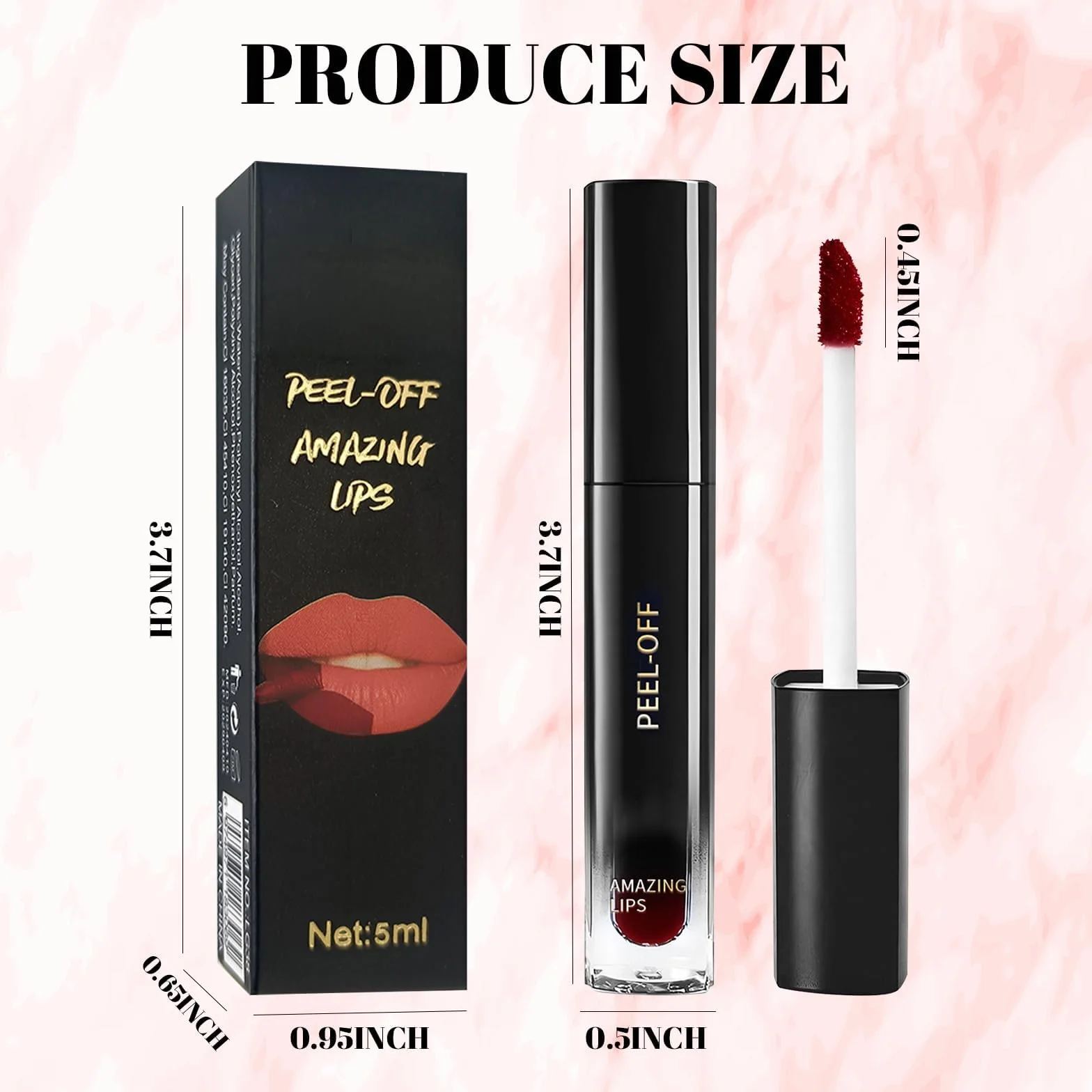 Prreal Peel off Lip Stain and Lip Liner, Tattoo Color Lip Tint, Long Wear, Waterproof Lip Tint Stain with Tweezers, Lip Stain Peel off with Matte Finish Lip Makeup (05 Rose)