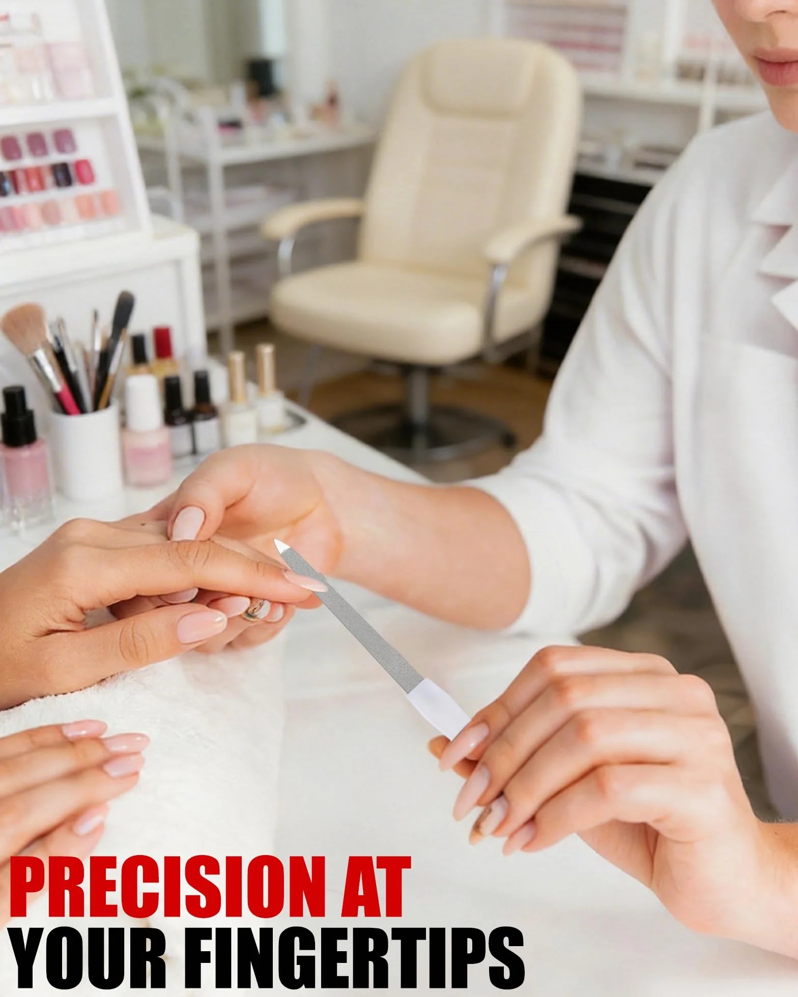 Metalowe Pilniki do Paznokci 4 Sztuki Profesjonalne z Rękojeścią do Manicure i Pedicure