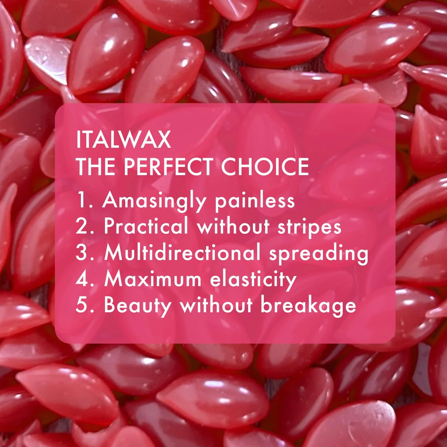 Italwax Rose – 1 kg – perły woskowe do depilacji – naturalna formuła do wszystkich rodzajów skóry – aromat owocowy – polecany do strefy bikini i pod pachami – wosk gorący