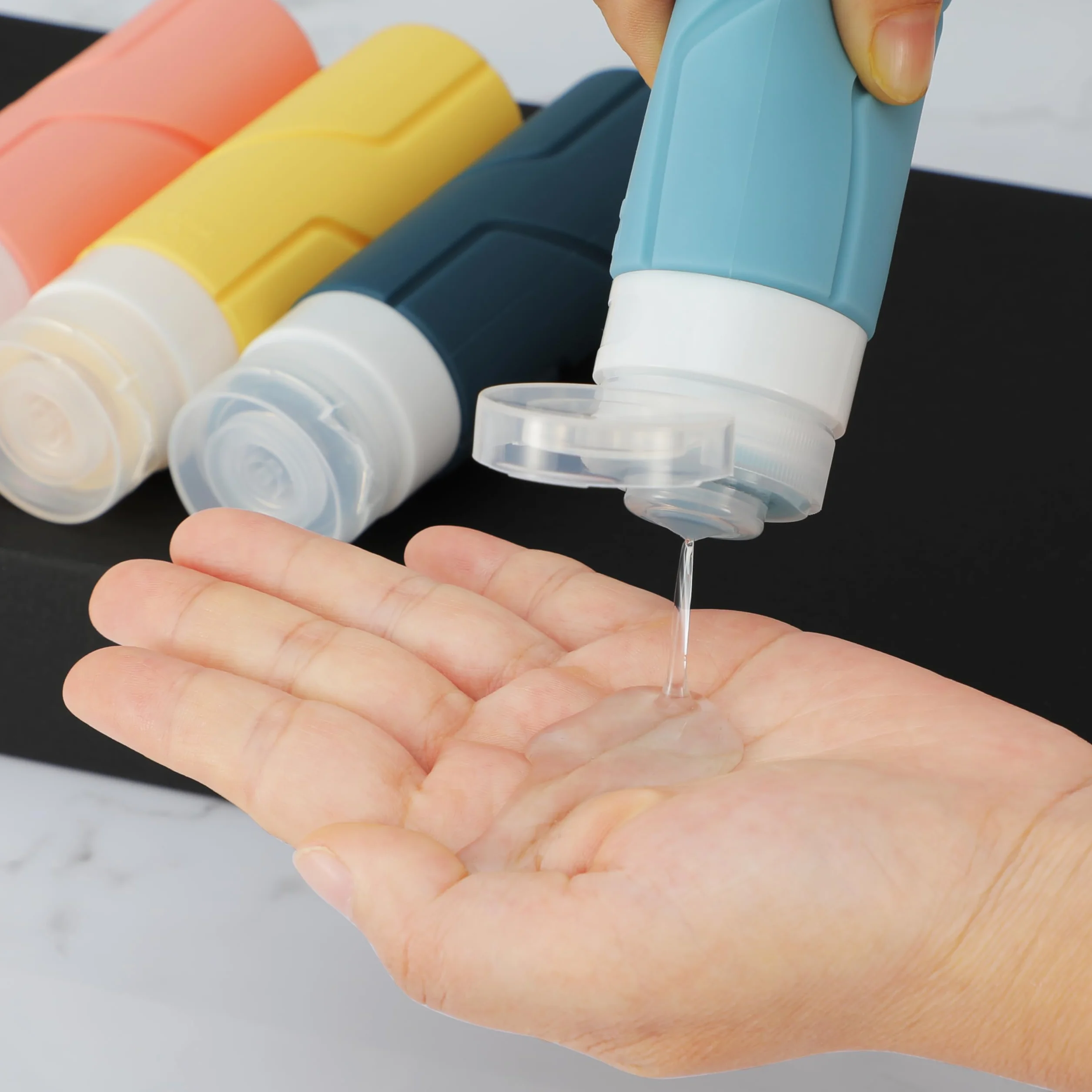 Silikonowe butelki podróżne 100 ml na przybory toaletowe – szczelne, zatwierdzone przez TSA