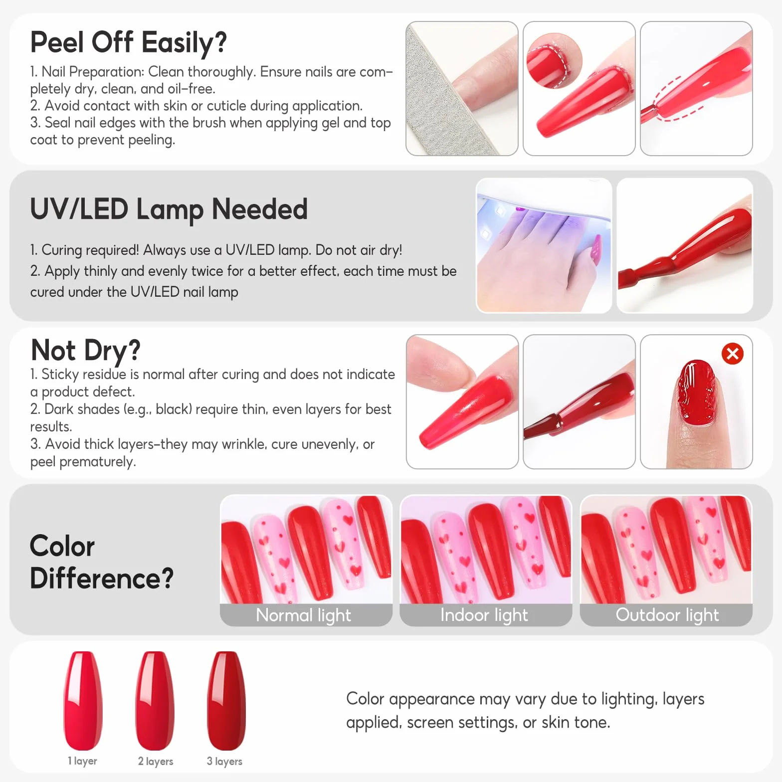 PEACECOLOR Czarny lakier do paznokci UV 10 ml Trwały lakier żelowy UV Soak Off Żel kolorowy do domu
