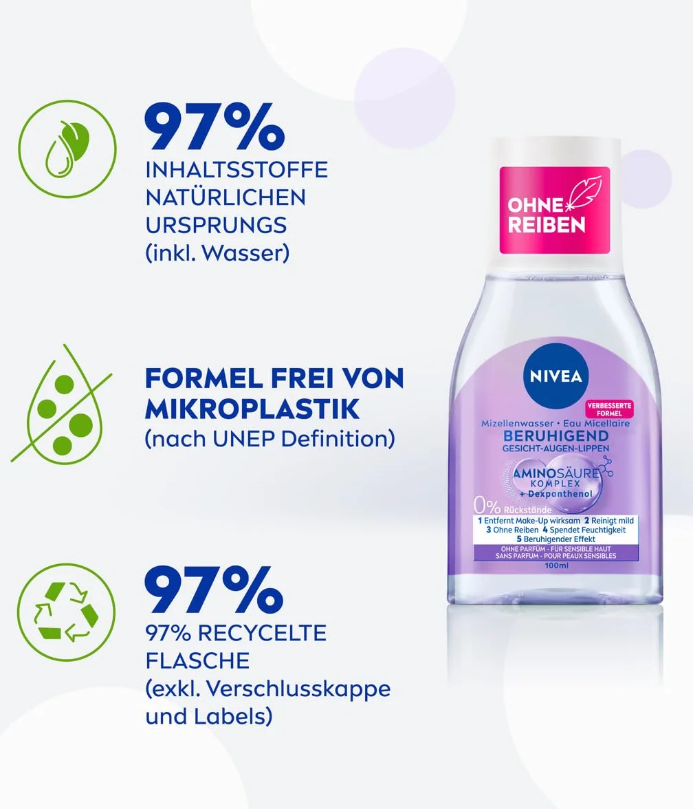 NIVEA Uspokajająca woda micelarna do skóry wrażliwej z dekspantenolem 100 ml