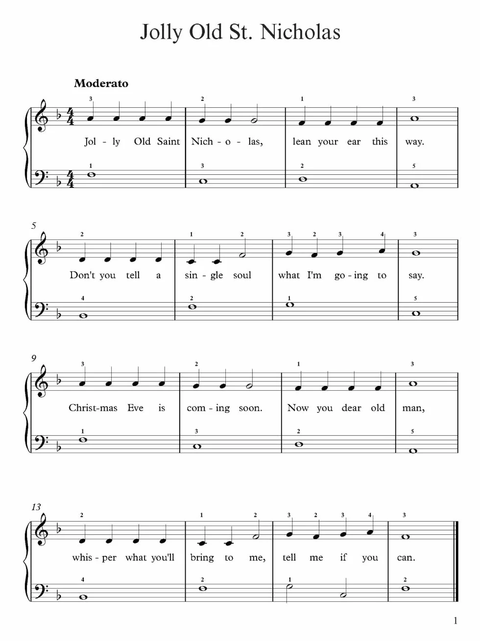 A Treasury of Christmas Songs for Solo Piano: For Beginner & Intermediate Level