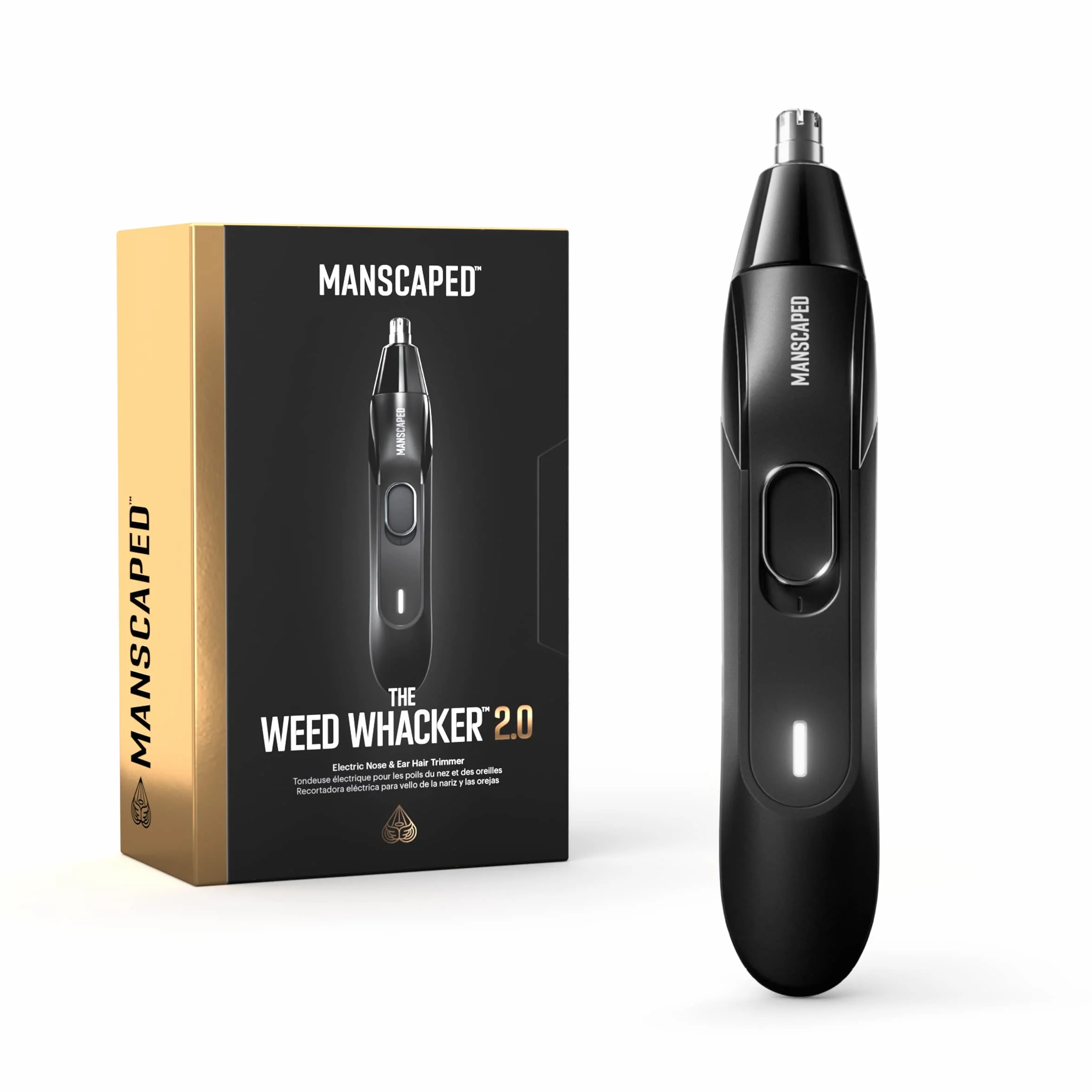 MANSCAPED® Weed Whacker® 2.0 Elektryczny trymer do włosów w nosie i uszach, precyzyjne narzędzie z akumulatorem, na mokro/na sucho, ostrze ze stali nierdzewnej