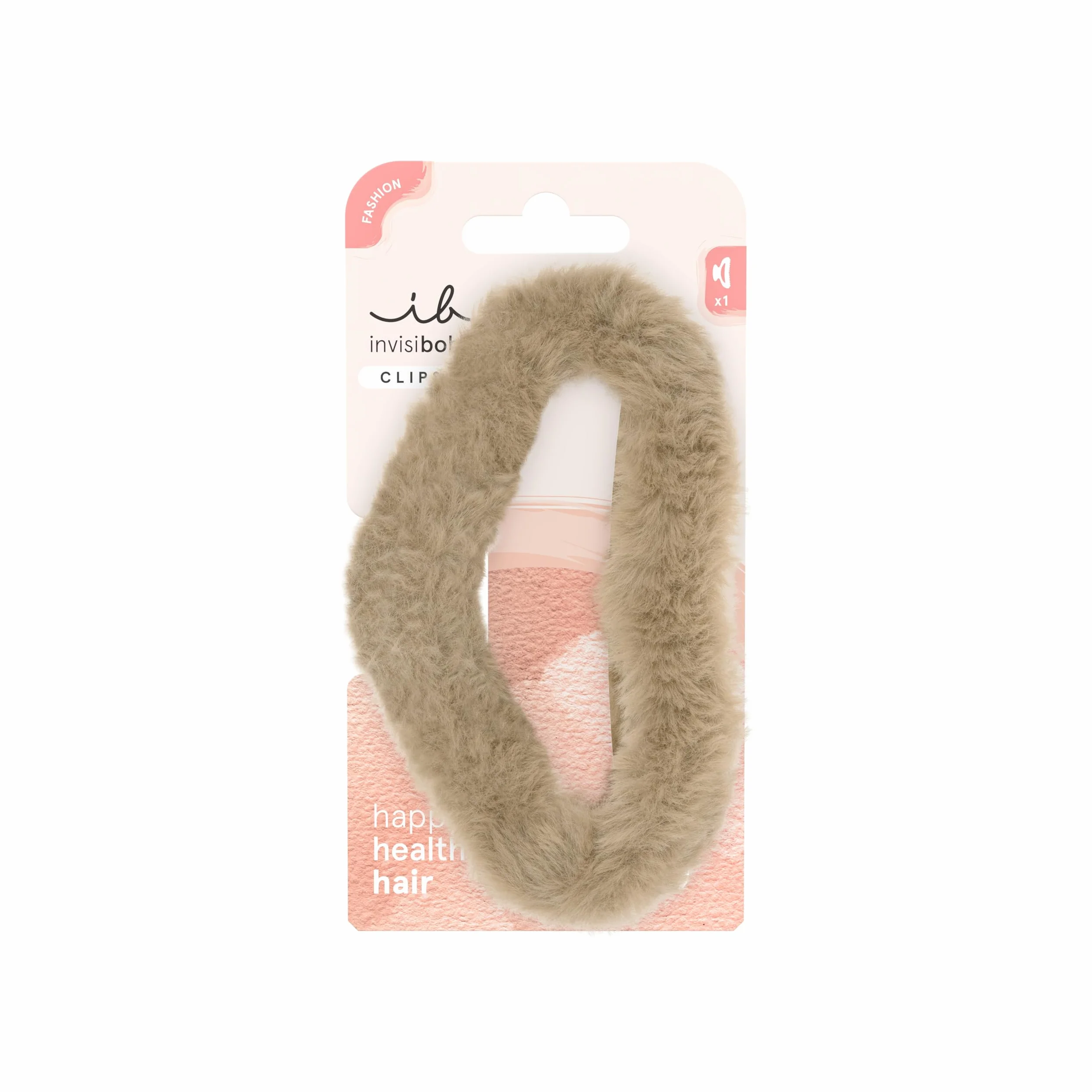 invisibobble CLIPSTAR L Fluffy Companion duża klamra do włosów ze sztucznym futrem brązowa