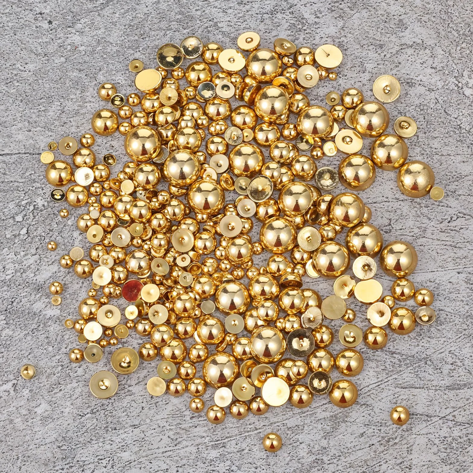 Złote płaskie perły z płaskim tyłem, sztuczne perły, półkula, płaskie koraliki, różne rozmiary, 2 mm, 8 mm, złote brzoskwinie, płaskie koraliki perłowe do samodzielnego wykonania zdobienia paznokci