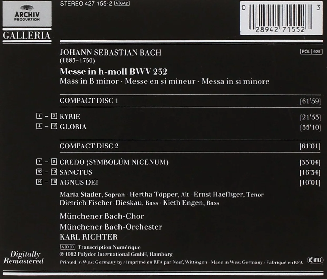 J.S. Bach: Mass in B minor BWV 232