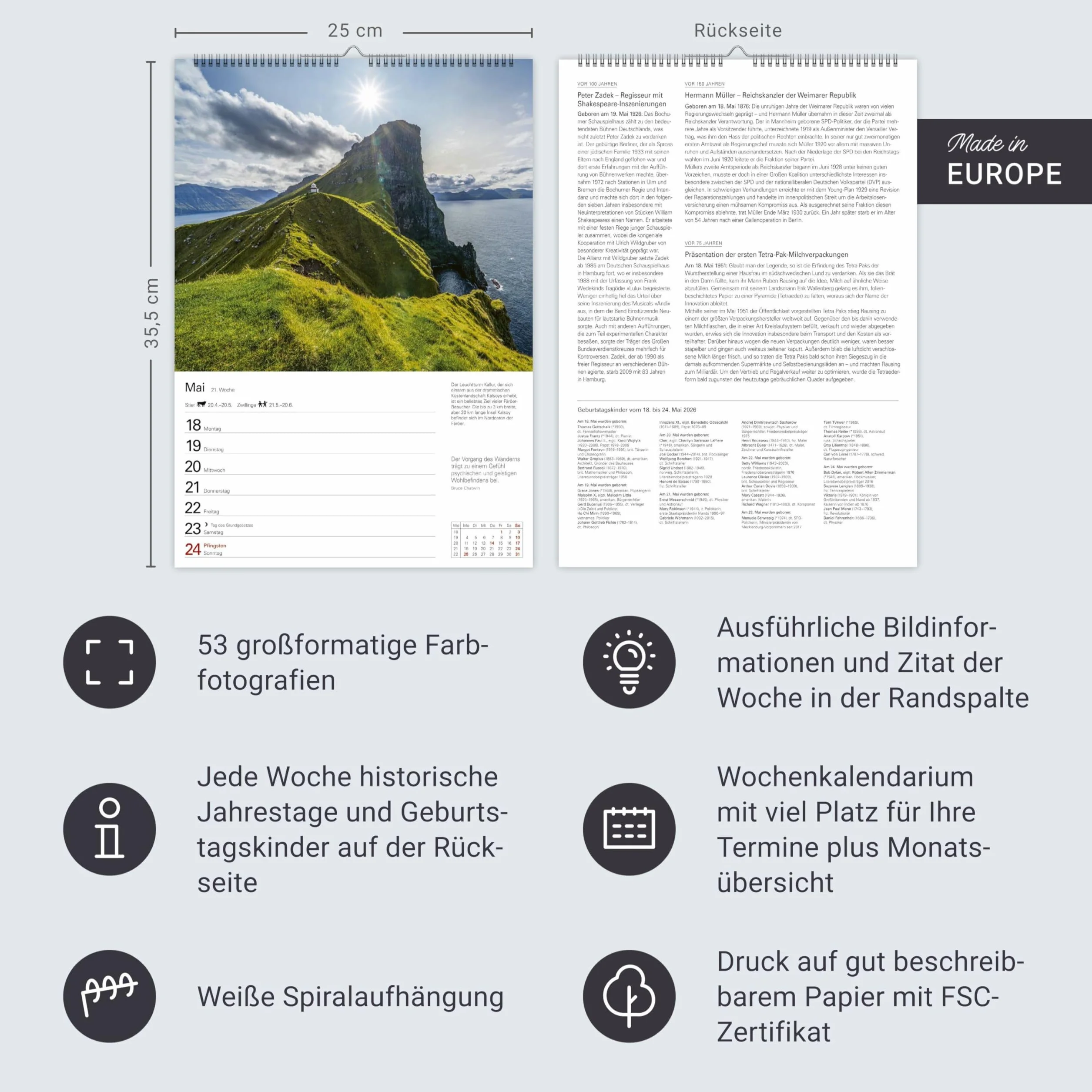 Skandinavien Wochenplaner 2026 - Eine Reise in 53 Bildern: Praktischer Foto-Kalender mit traumhaften Aufnahmen und Platz für Organisatorisches. Terminkalender mit Zitaten und Wochenkalendarium