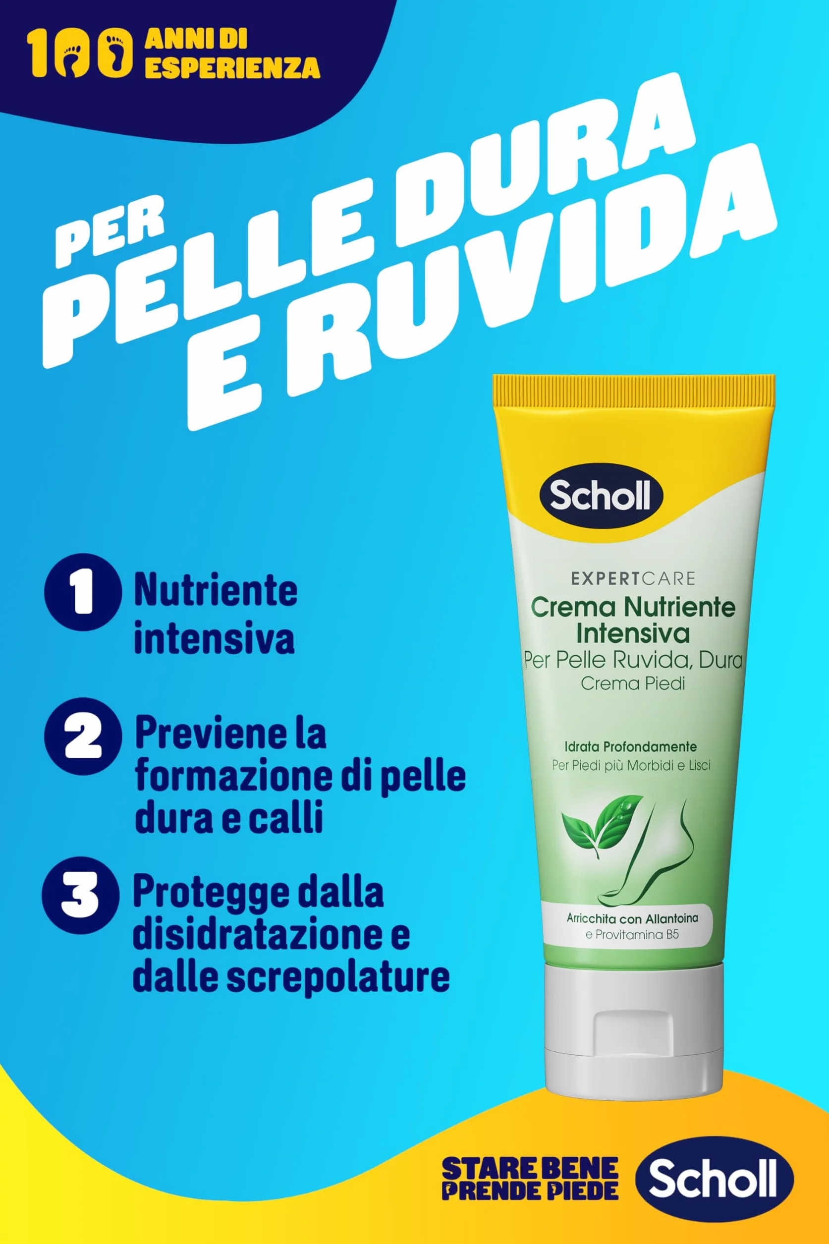 Scholl Intensywny krem do odżywiania, krem do stóp do szorstkiej skóry, twardy, głęboko nawilżający, do miękkich i gładkich stóp, 75 ml