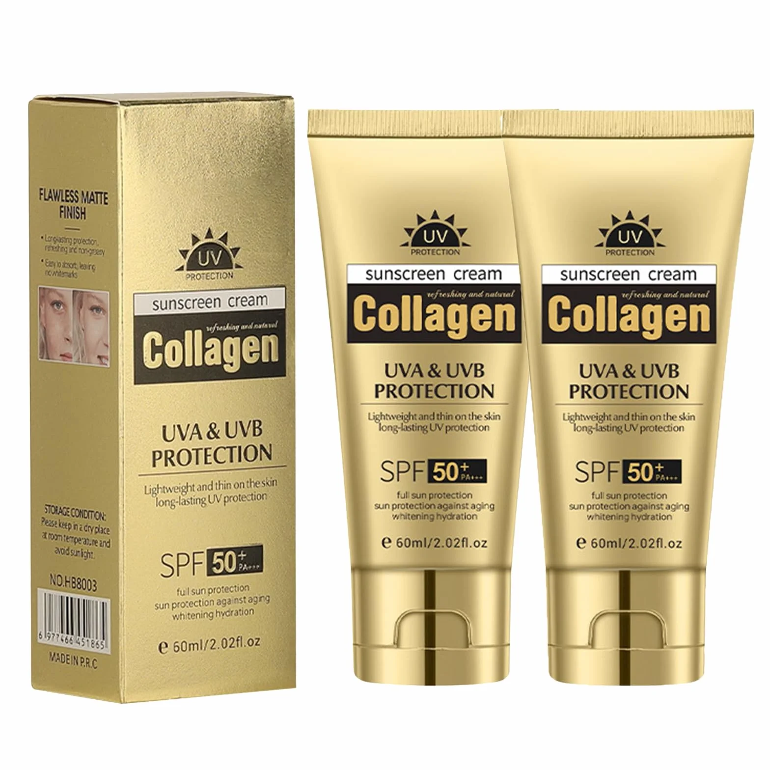 Lightweight Natural Sunscreen, Tinted Moisturizer with SPF 50+ | Face Sunscreen, Breathable Non Greasy Daily Sun Care 60 ml, Spectrum Protection Isolating Sun Block For Face Body (2 szt.)