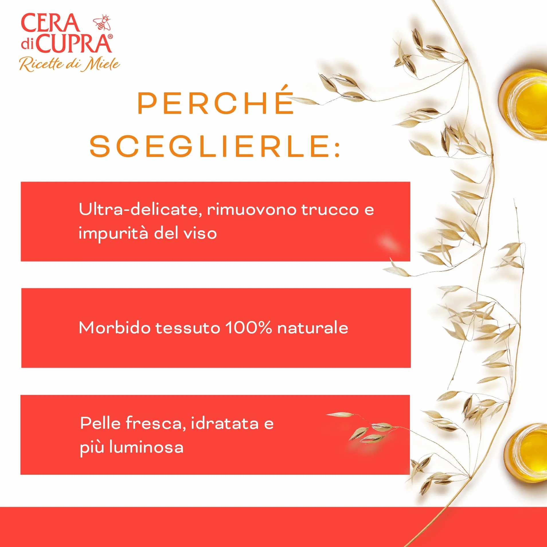 Cera di Cupra Chusteczki do demakijażu twarzy i oczu, 180 g