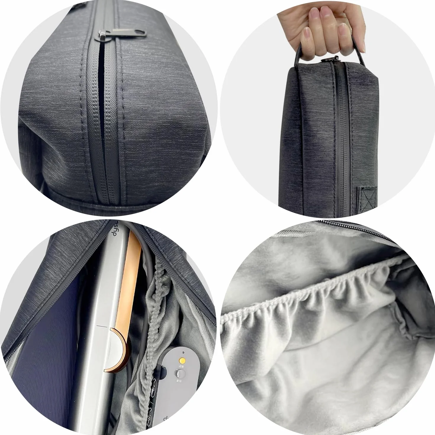 Airstrait HT01 Etui Podróżne Do Suszarki Dyson Supersonic/TQQ, Airwrap, BaByliss, Revlon, Prostownicy Airstrait/ghd/Remington/TRESemme, Szary, Jeden