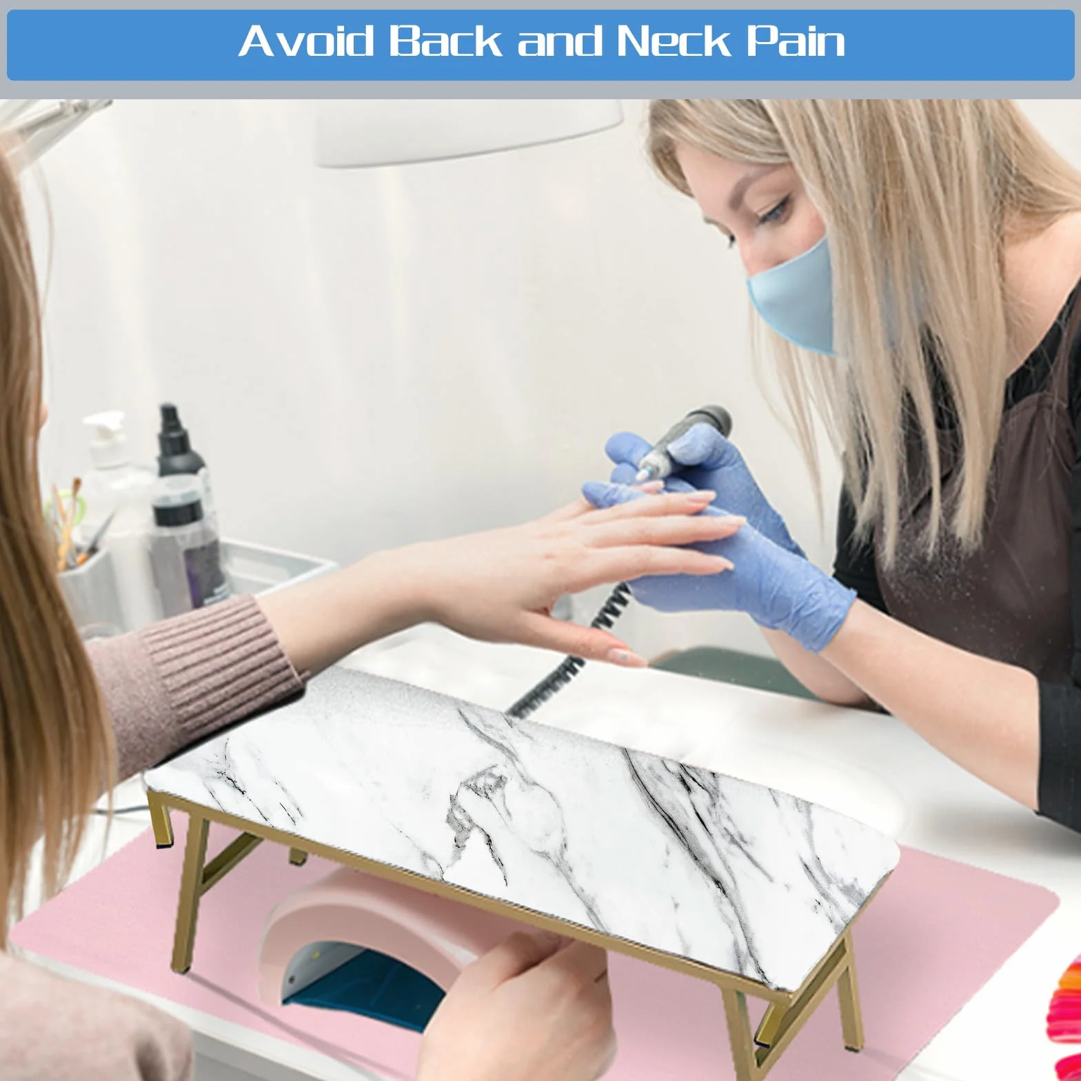 Poduszka pod nadgarstek, poduszka pod paznokcie ze skóry PU, do studia paznokci, składana poduszka do manicure, antypoślizgowa, do manicure