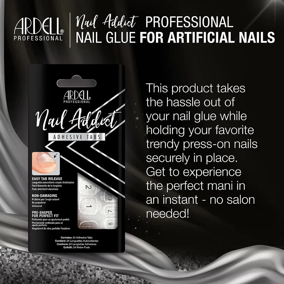 Ardell Adhesive Tabs for use with Artificial Nails, 24 tabs