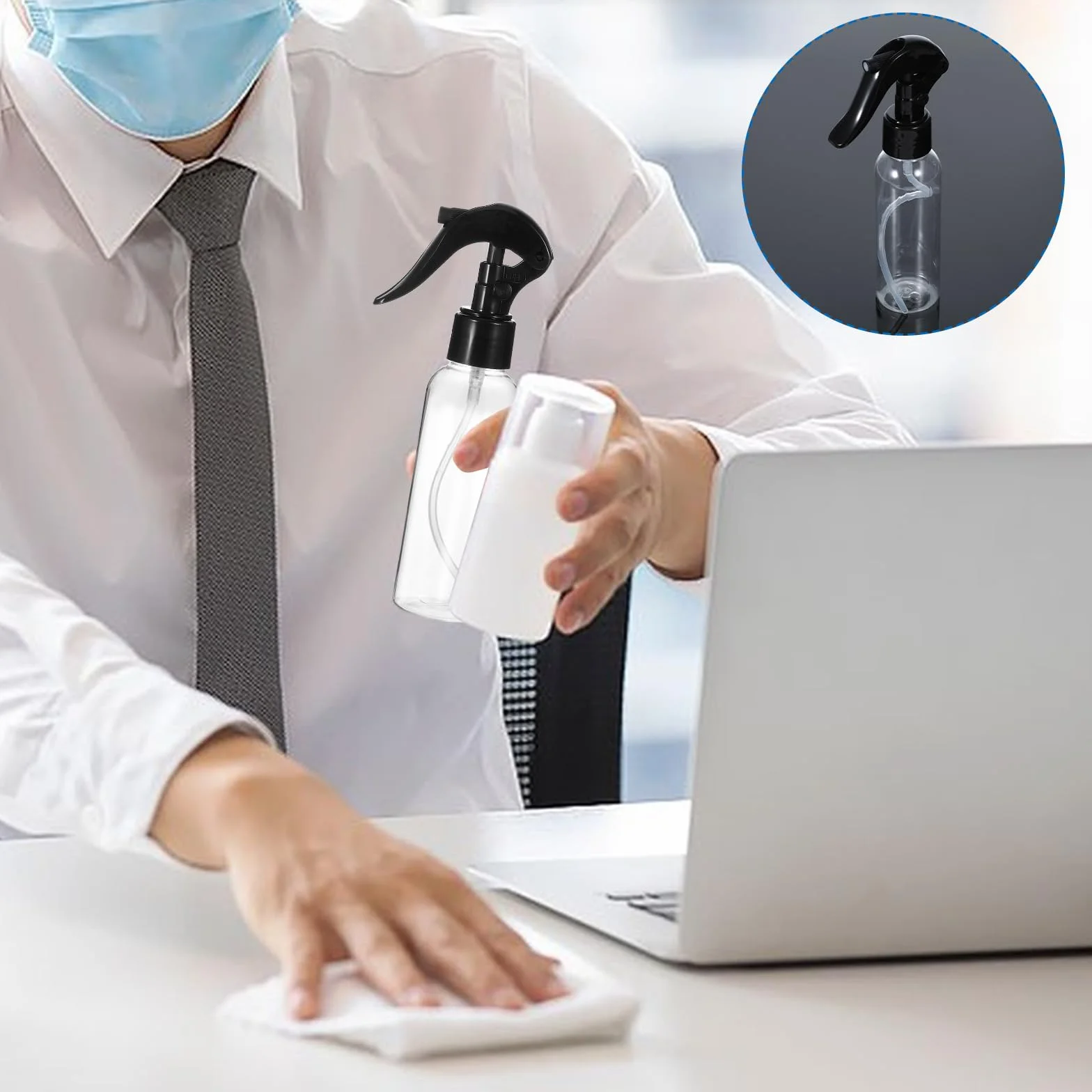 Plastikowe butelki z rozpylaczem 100 ml przezroczysta drobna mgiełka podróżna