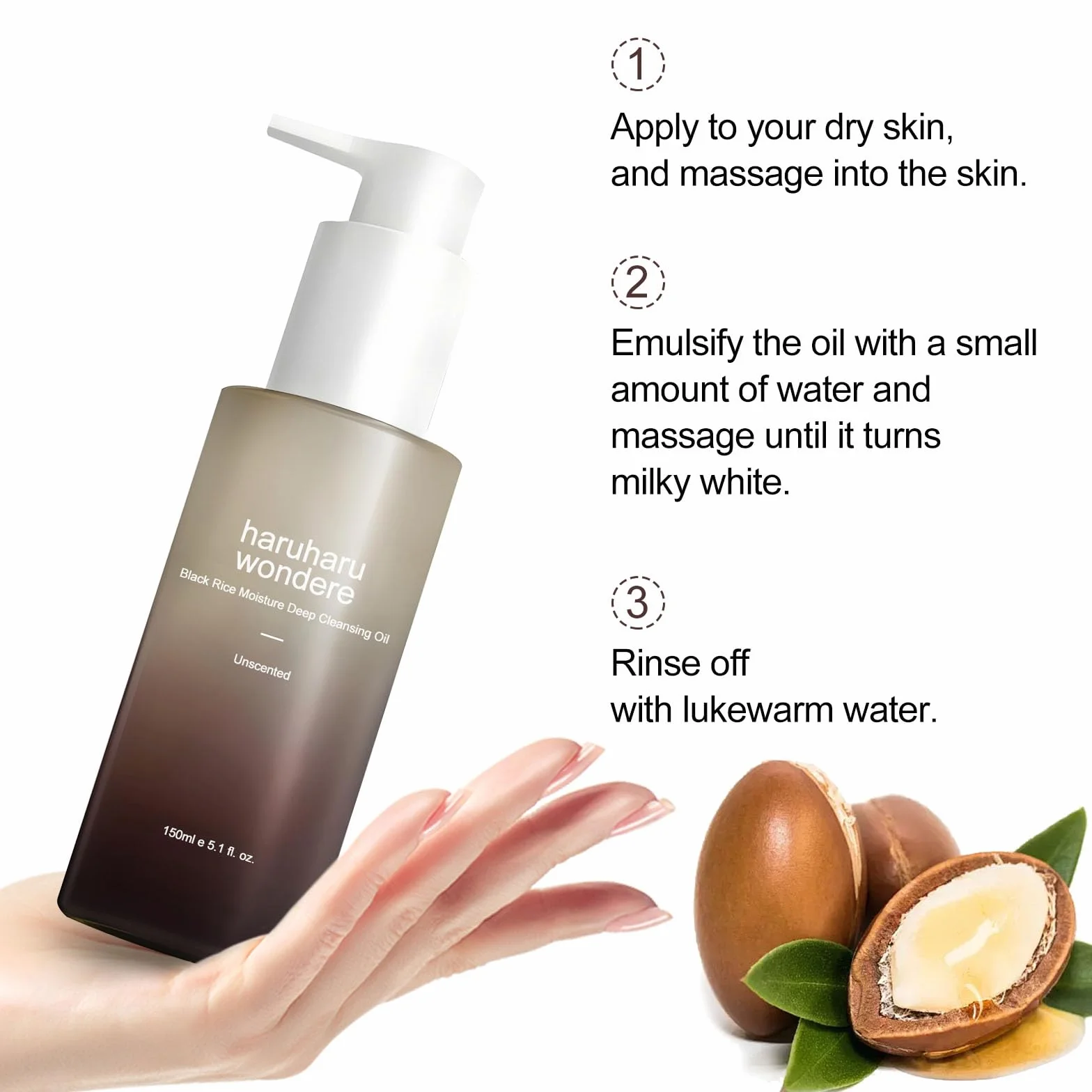 Black Rice Moisture Deep Cleansing Oil 150 ml Koreański Oczyszczacz Do Twarzy Wegański