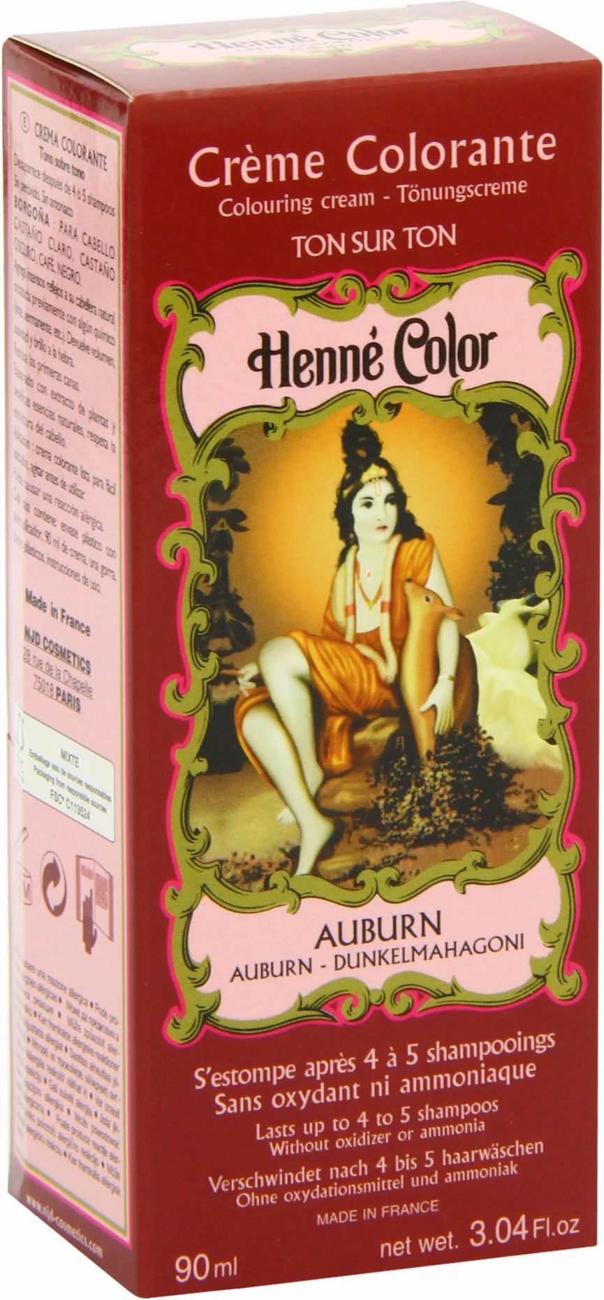 Henne Color Colouring Cream 90 ml Auburn (3-Pack)
