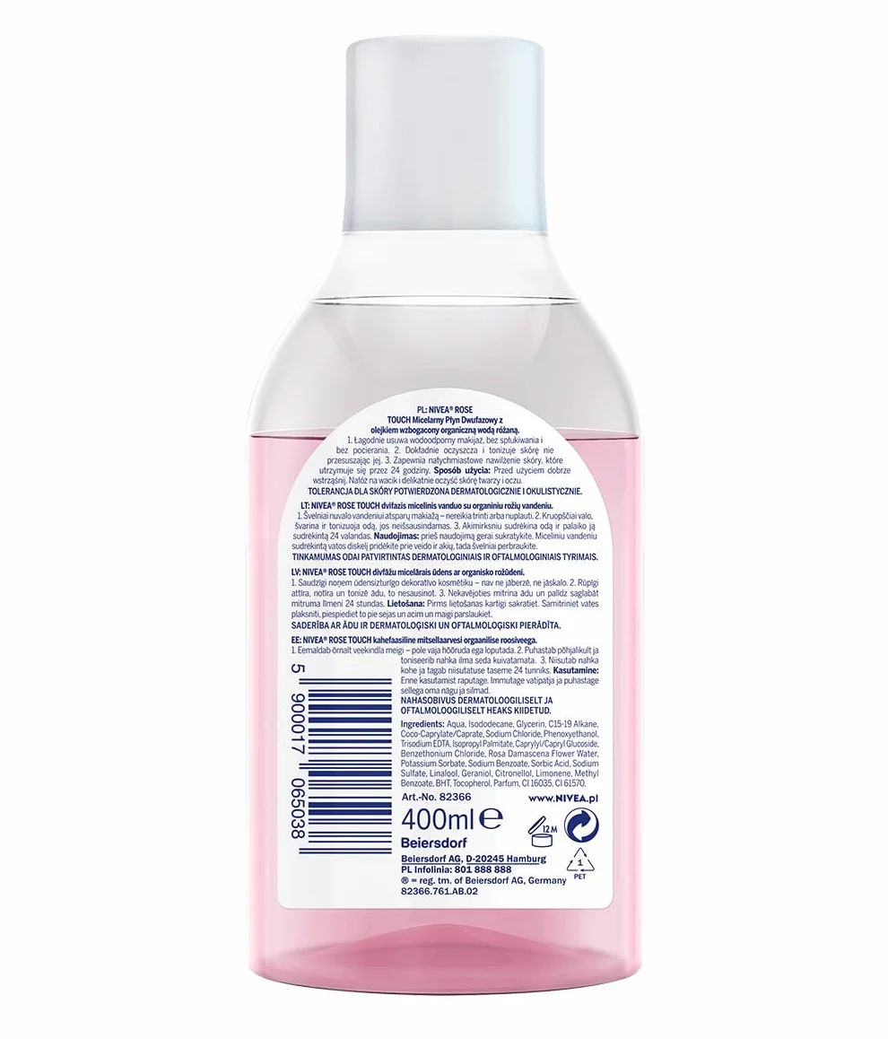 NIVEA Rose Touch Dwufazowy płyn micelarny z wodą różaną 400 ml