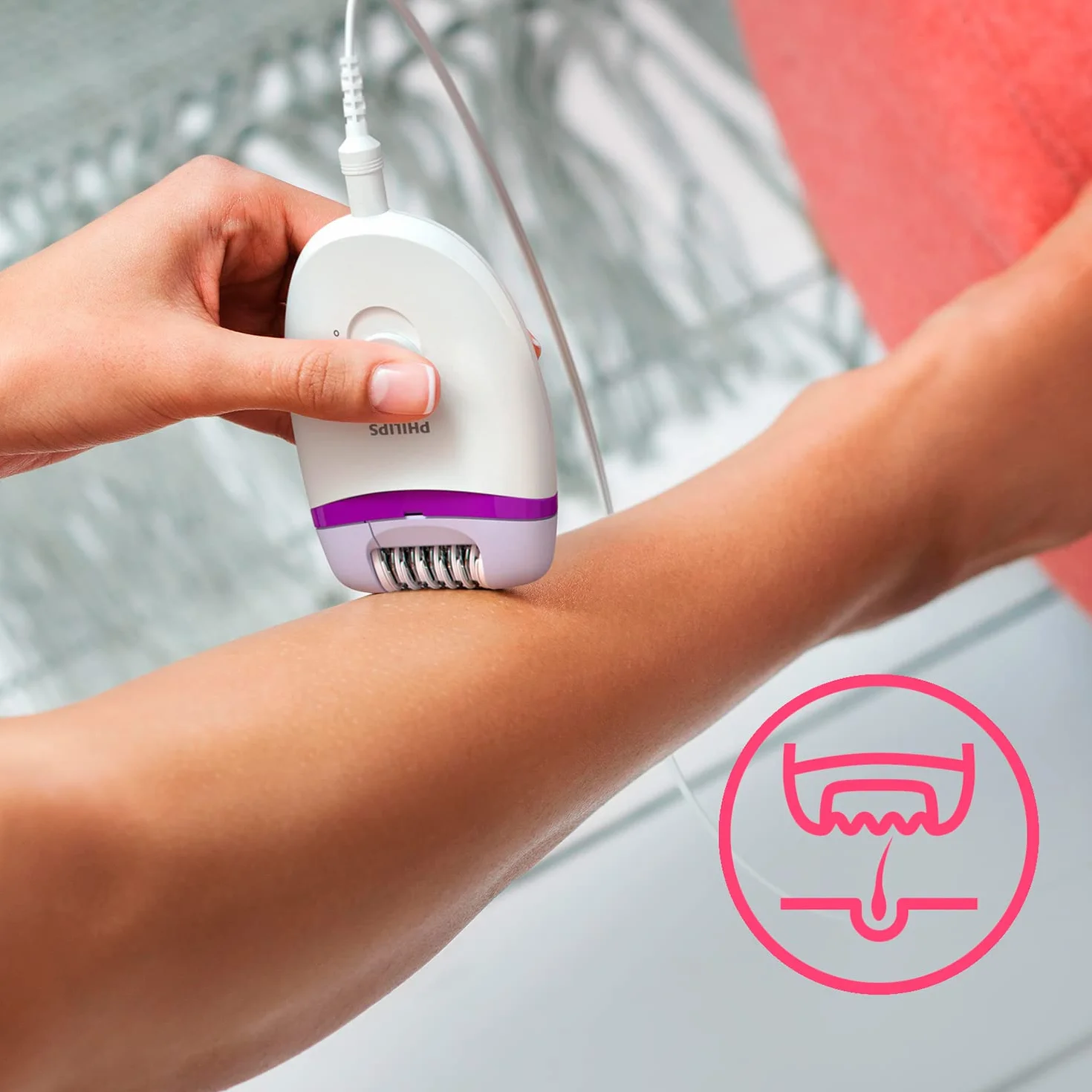 Philips Satinelle Essential BRE225/00 Kompaktowy depilator do nóg 2 ustawienia prędkości zasilany sieciowo 15 V
