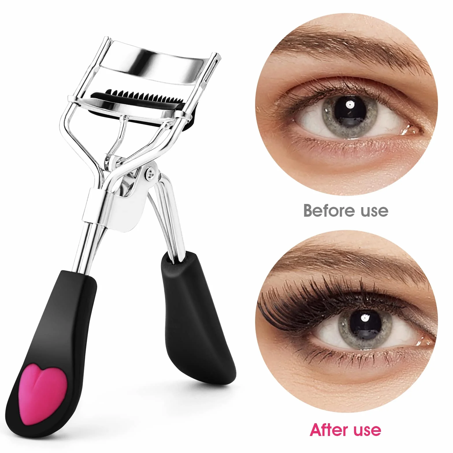 3 sztuki Lash Curler – bez szczypania i ciągnięcia, długotrwała zalotka do wszystkich kształtów oczu, profesjonalne narzędzie do makijażu z 10 silikonowymi wkładkami uzupełniającymi i szczoteczką do