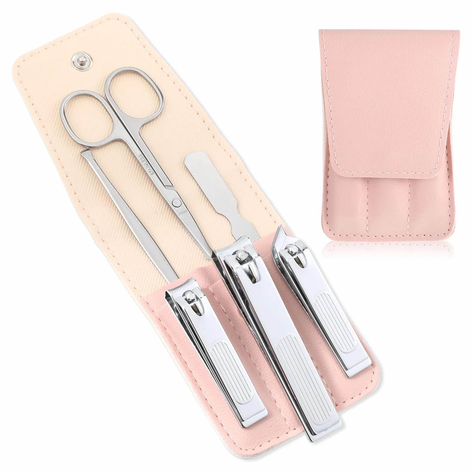 Zestaw do manicure 6 w 1 ze stali nierdzewnej, przenośny obcinacz do paznokci