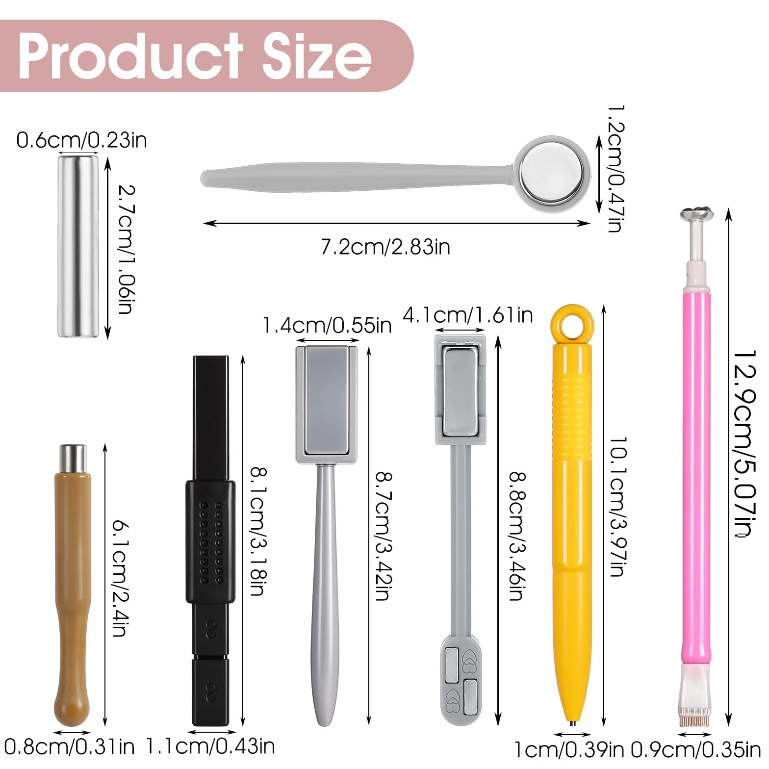 Andibro 8 sztuk narzędzi do zdobienia paznokci magnetyczny zestaw DIY 3D Cat Eye Stick