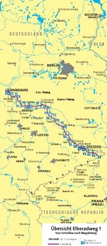 Kompass FTK7001 Elberadweg 1, Von Schilka nach Magdeburg: Fietsroutekaart 1:50 000: 7001