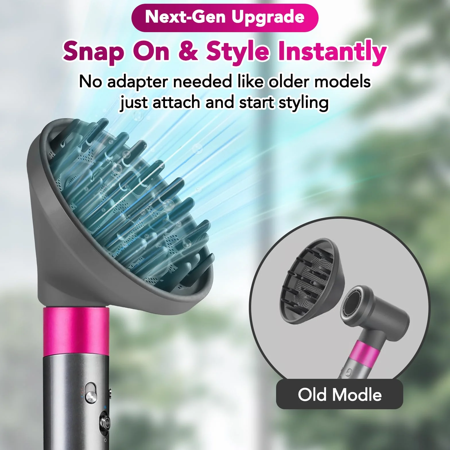 Dyfuzor do Dyson Airwrap, nakładka dyfuzora do naturalnych, falowanych i kręconych włosów, zapobiega puszeniu się, zwiększona objętość, nowy design (szary)