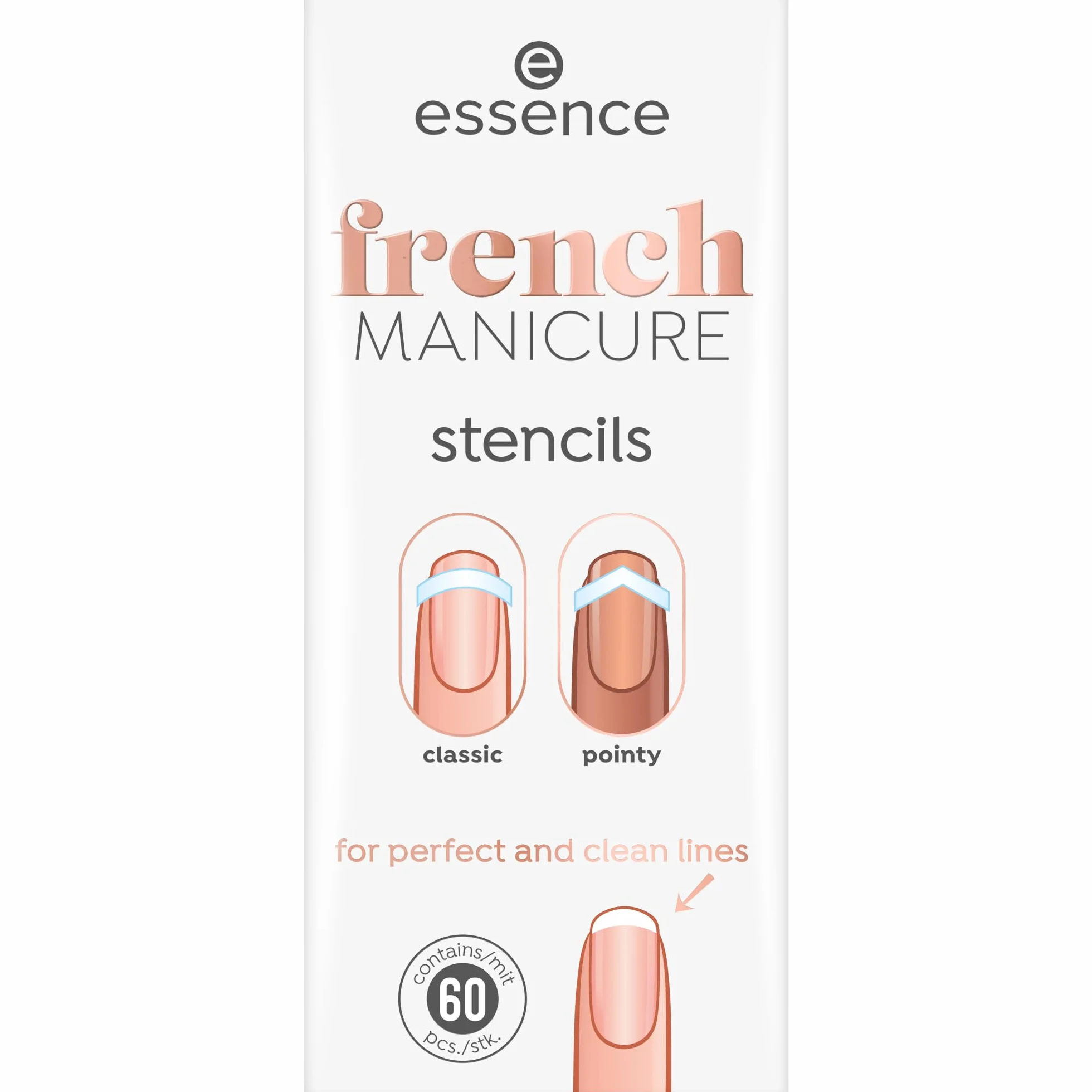 essence Szablony do stylizacji paznokci french MANICURE 60pcs