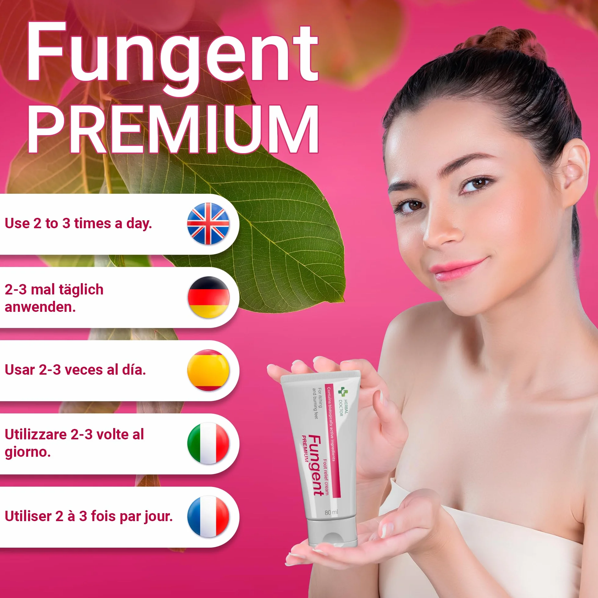 Fungent Premium 80 ml Krem Przeciwgrzybiczy do Stóp