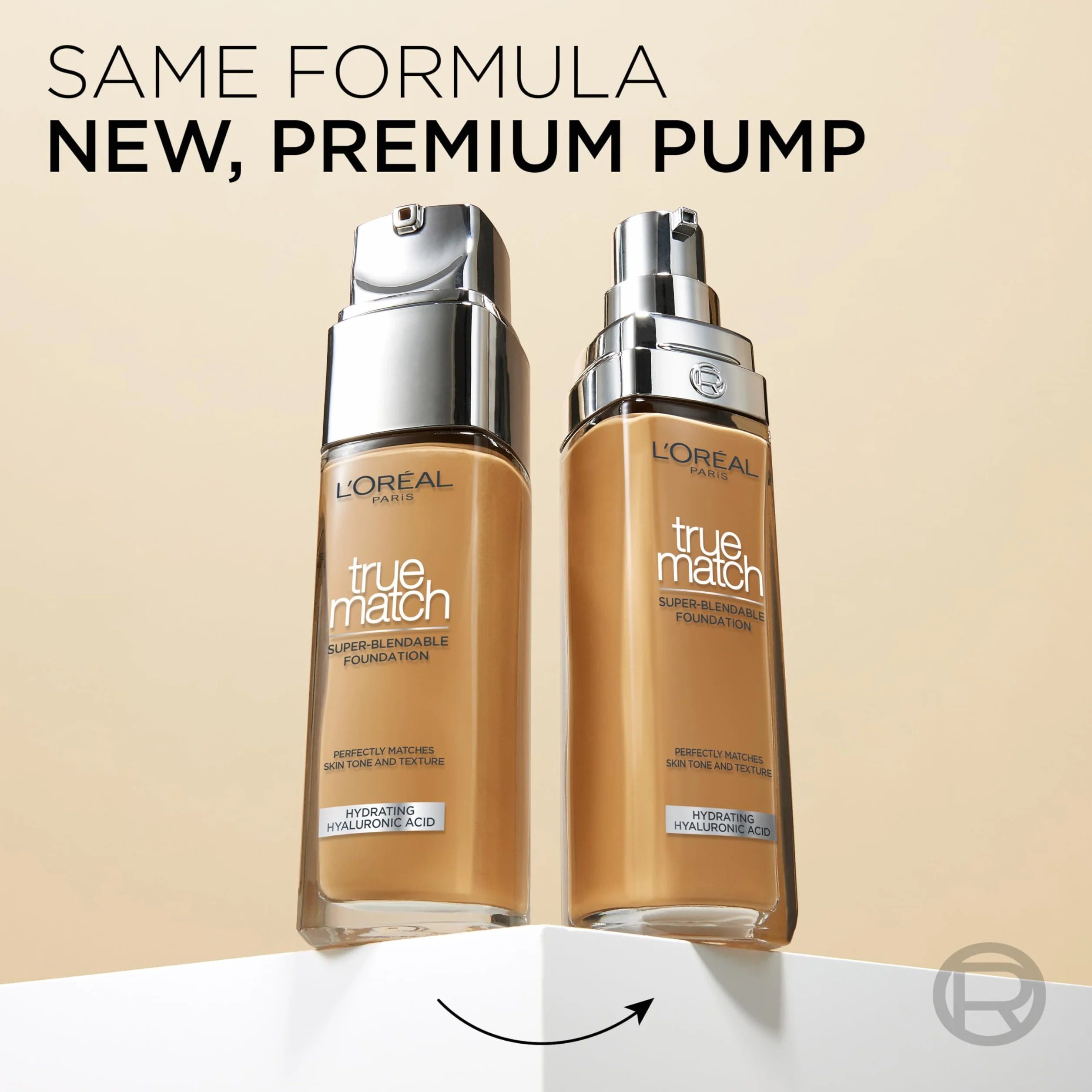 L'Oréal Paris True Match trwały podkład do twarzy w płynie, pielęgnujący z kwasem hialuronowym, SPF 17, 4.D/4.W Golden Natural, 30 ml