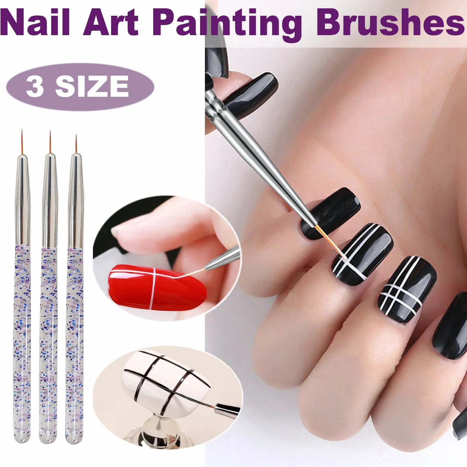 Zestaw stempli do zdobienia paznokci French Pointed Nail Stamp 3-częściowy