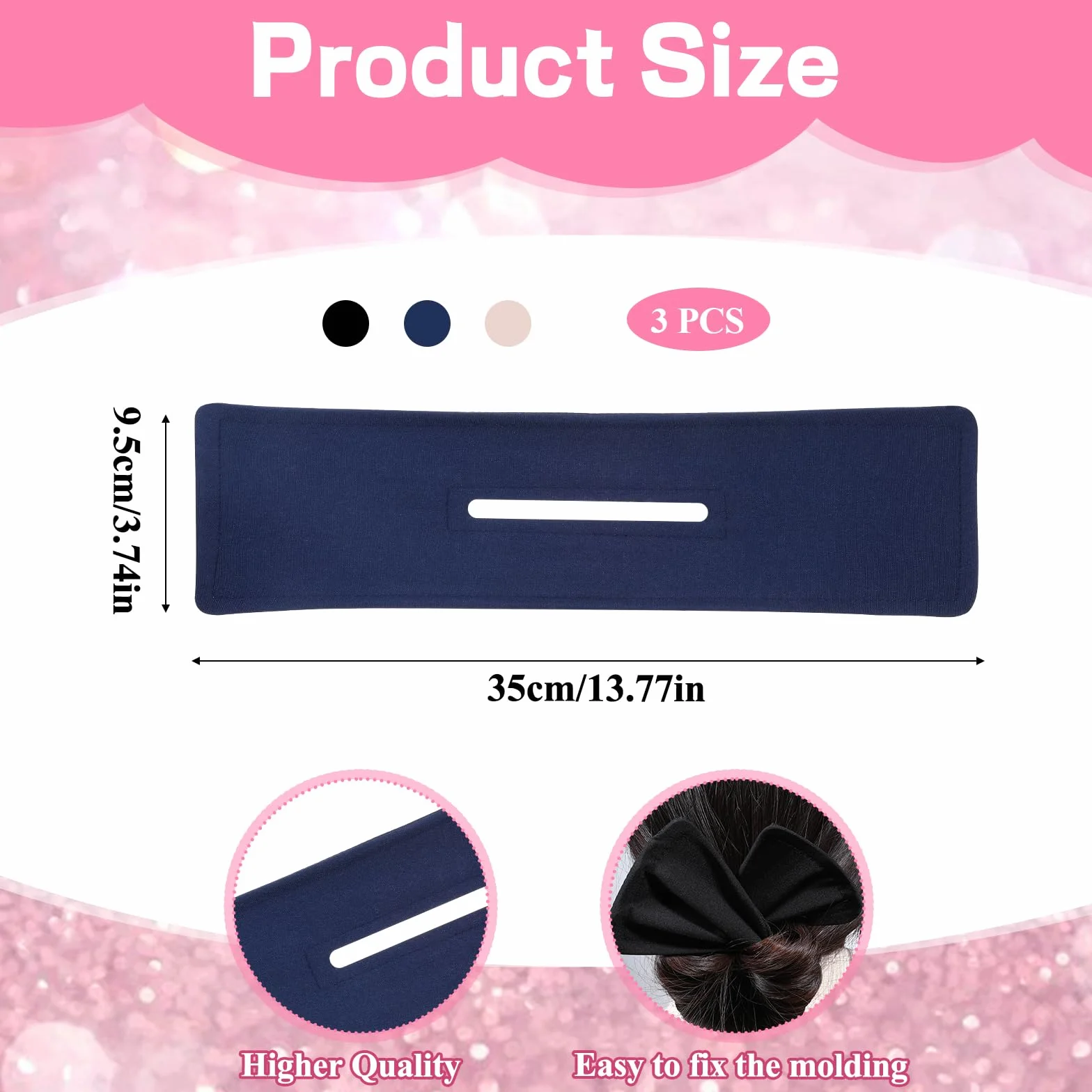 Thinp French Twist Hair Bun Maker 3 sztuki wałek do włosów wielokrotnego użytku