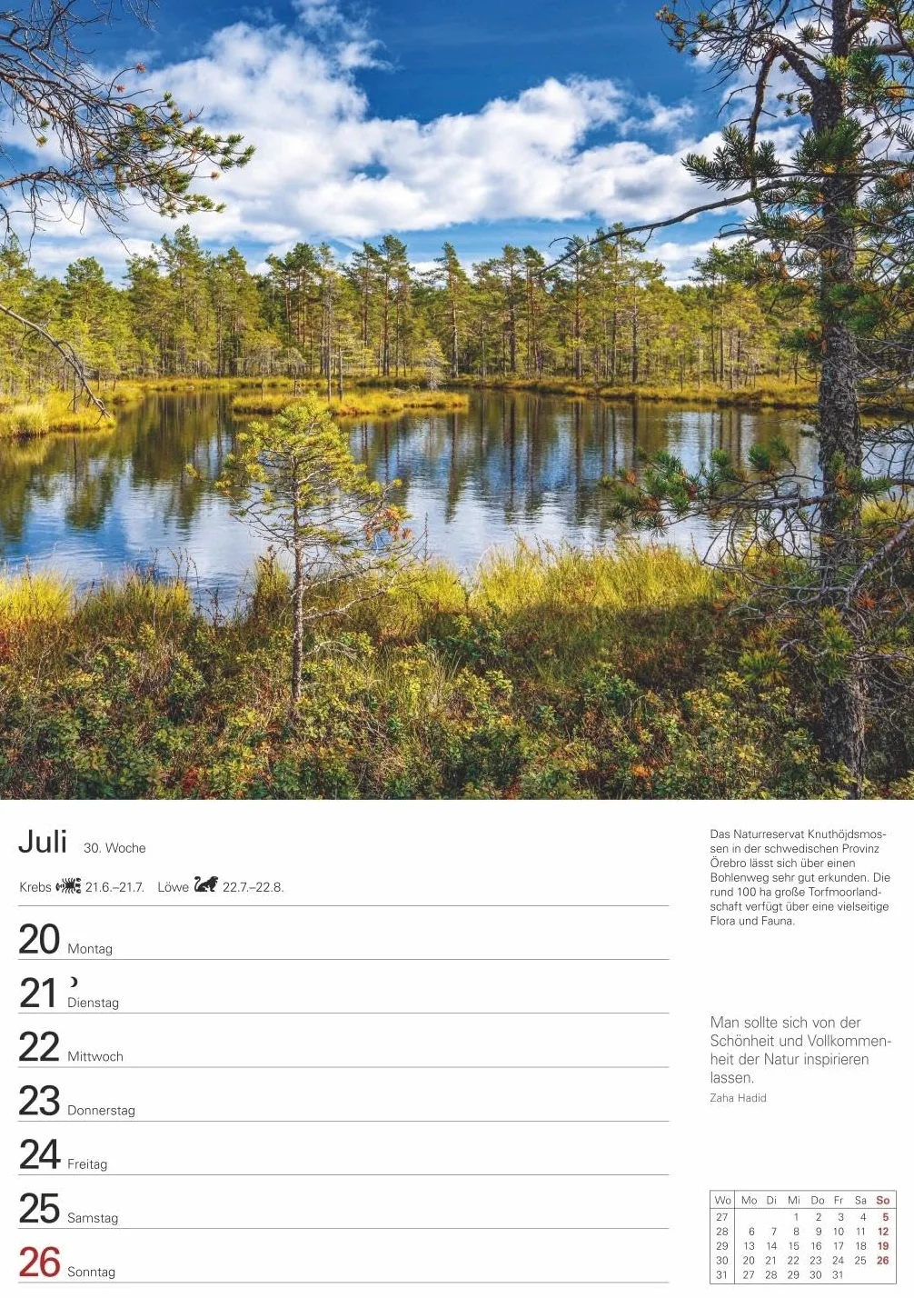 Skandinavien Wochenplaner 2026 - Eine Reise in 53 Bildern: Praktischer Foto-Kalender mit traumhaften Aufnahmen und Platz für Organisatorisches. Terminkalender mit Zitaten und Wochenkalendarium