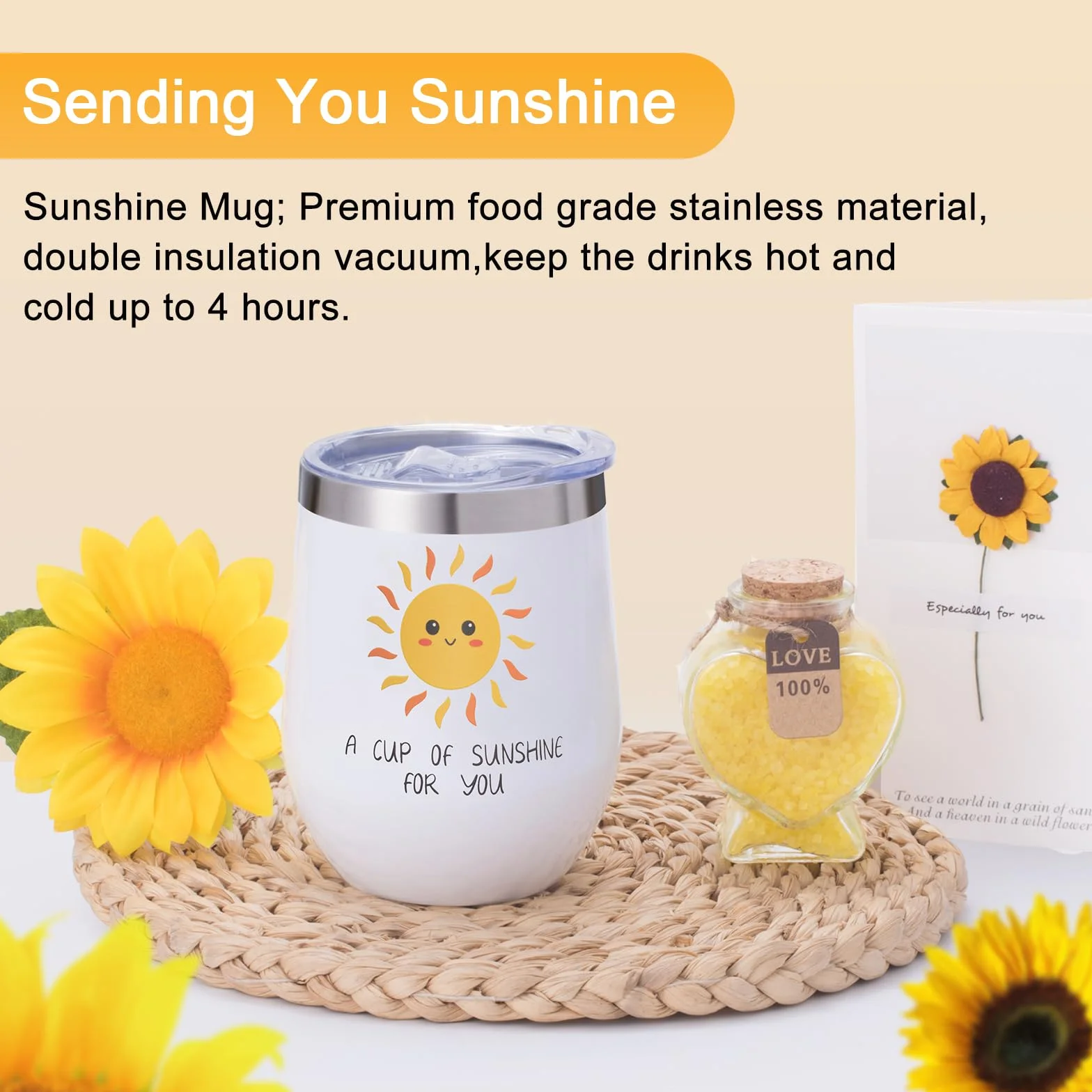 Zestaw do kąpieli Cheer Up Sunflower dla kobiet, prezent urodzinowy