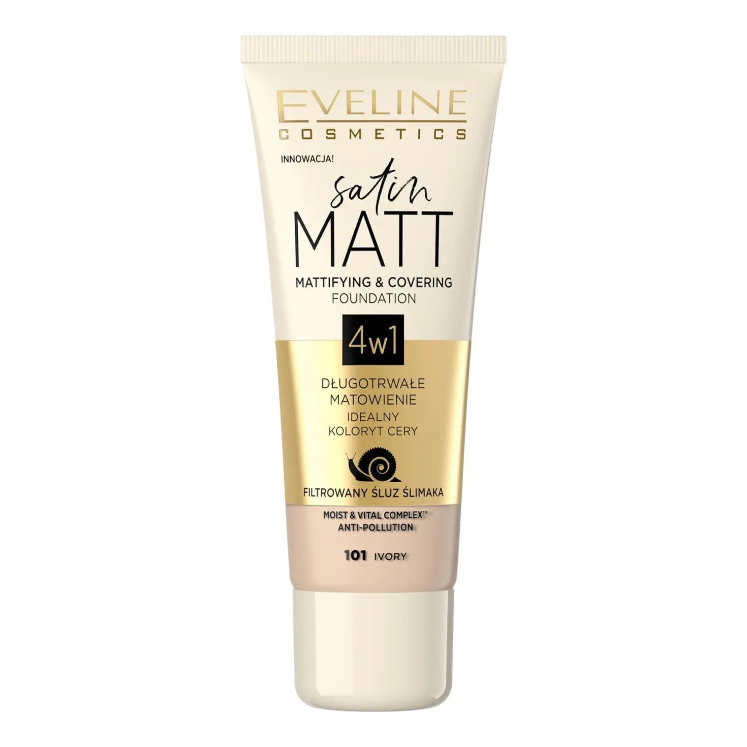 Eveline Cosmetics Satin Matt Podkład matujący - No 101 - ivory